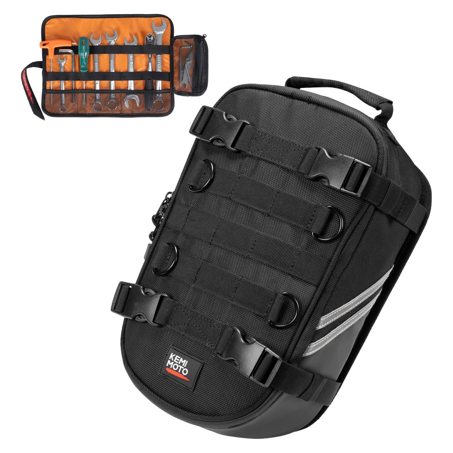 Motorcycle Tail Bag with Tool Roll Bag Quick Release 6L Universal Dual Sport …