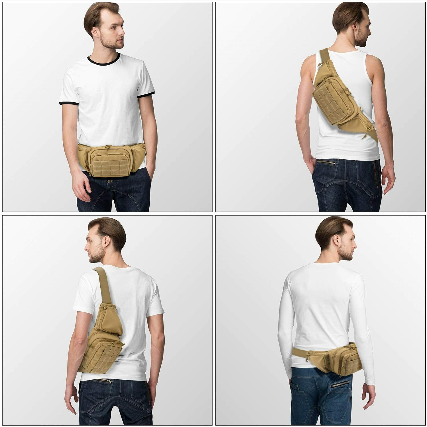 Concealed Carry Tactical Fanny Pack Military Gun Pistol Holster Waist Belt Bag