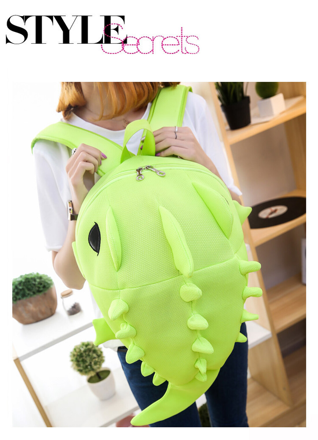 Creative Men Women Cartoon Backpack Dinosaur Rucksack Satchel Travel Hiking Bags