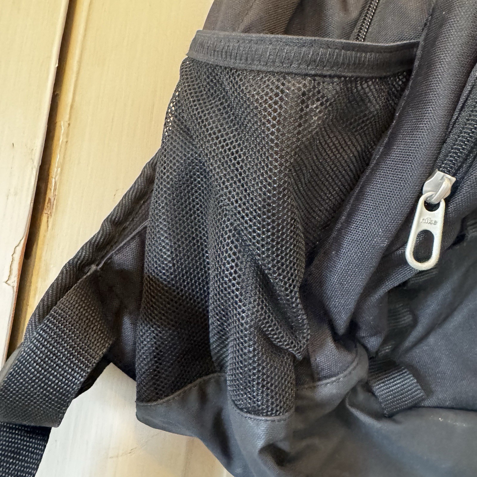 VTG Y2K Nike Mesh See Through Backpack Black 4 Pockets 18x13x5