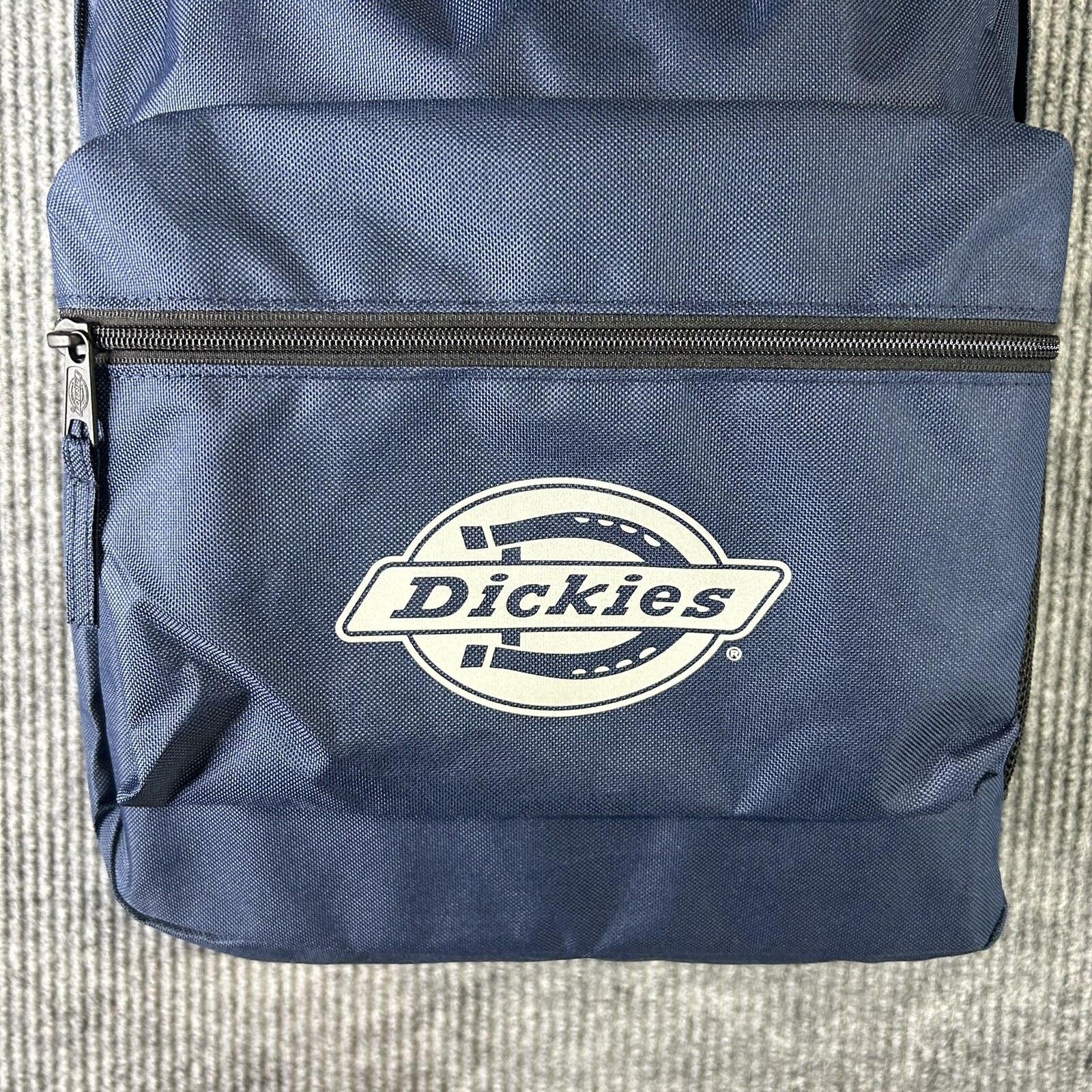 NEW Dickies Logo Backpack Blue Reflective Water Bottle Pocket