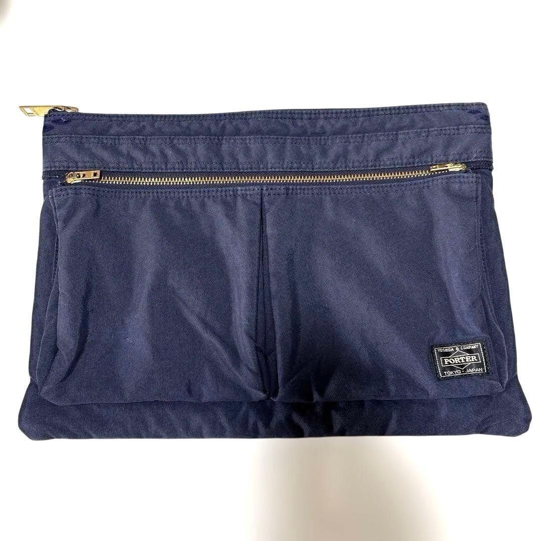 Authentic PORTER DRAFT Yoshida Shoulder Bag Nylon Navy 34cm Damaged Model