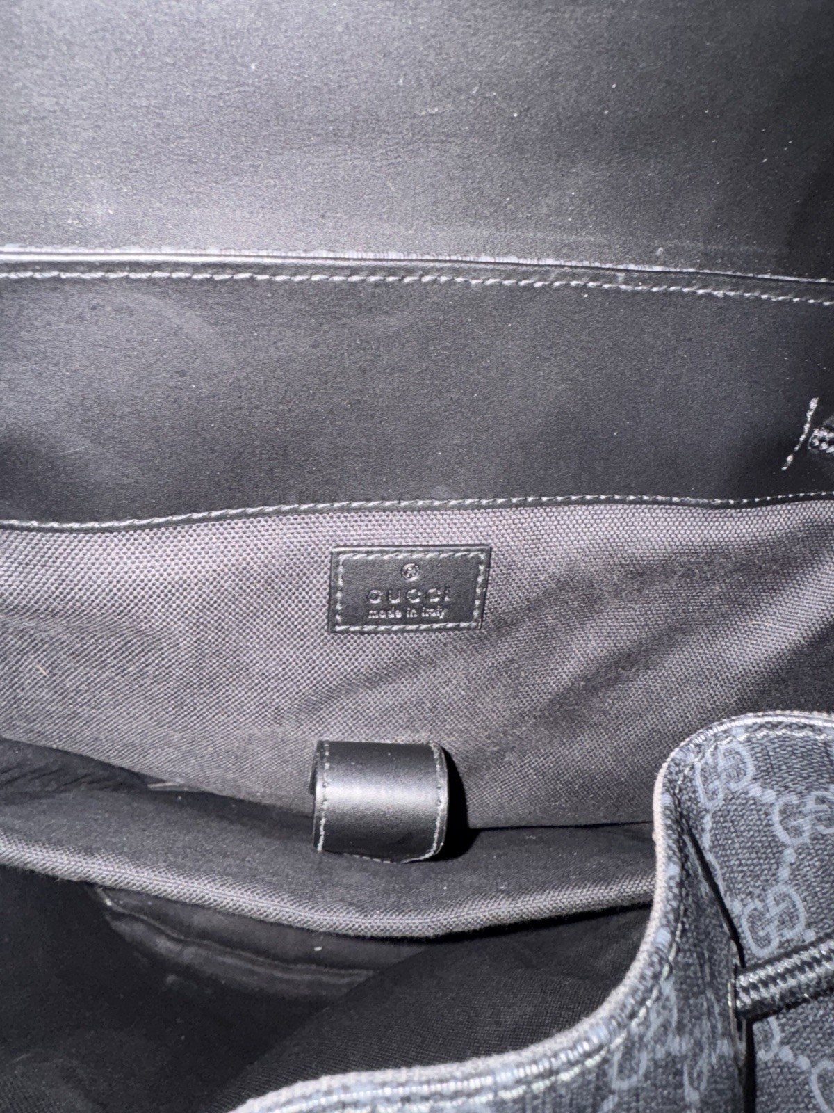 Gucci GG Pattern Backpack Drawstring Buckle Adjustable Strap Men Black Gray Red