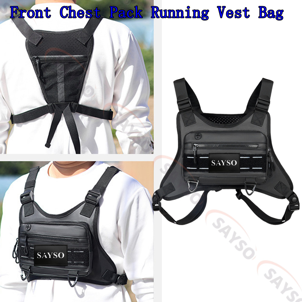Running Combat Chest Rig Bag Front Pouch Outdoor Sport Protective Vest Pack Bag