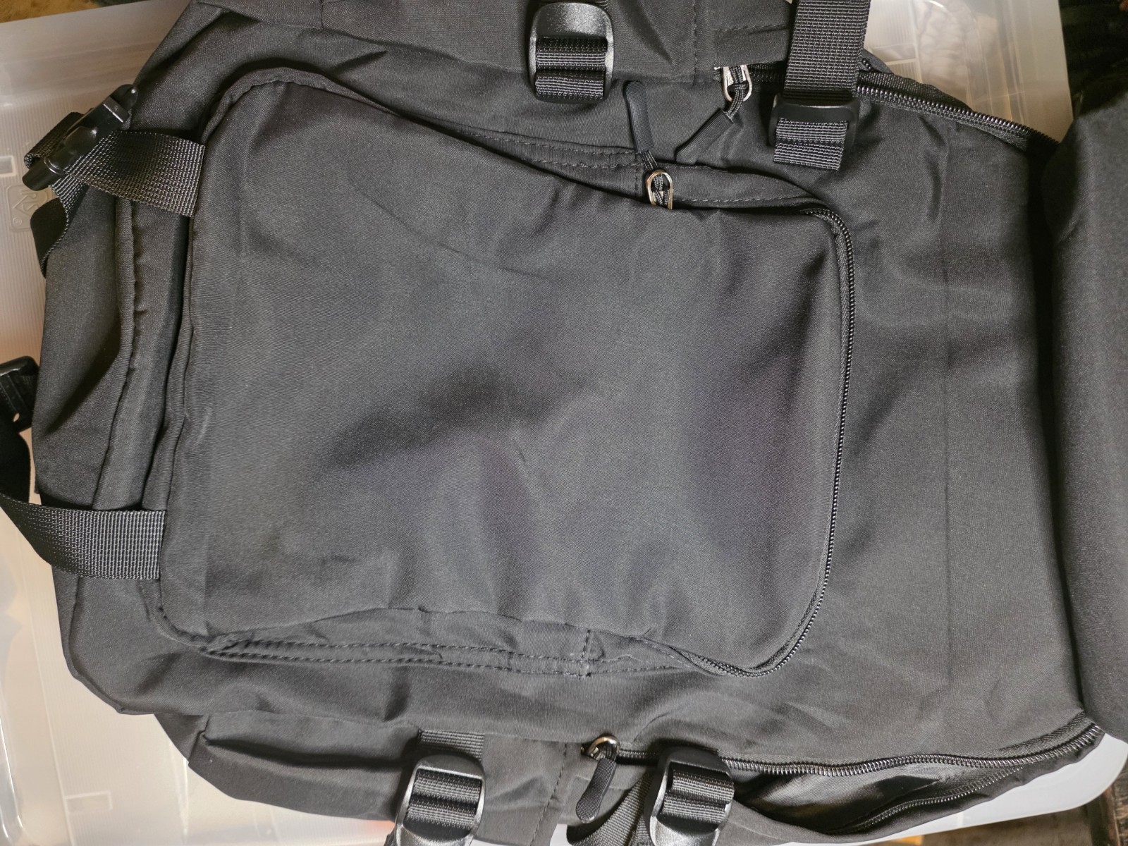 Black Back Pack NWT 18 x 12 Inch Adjustable Strap Lightweight