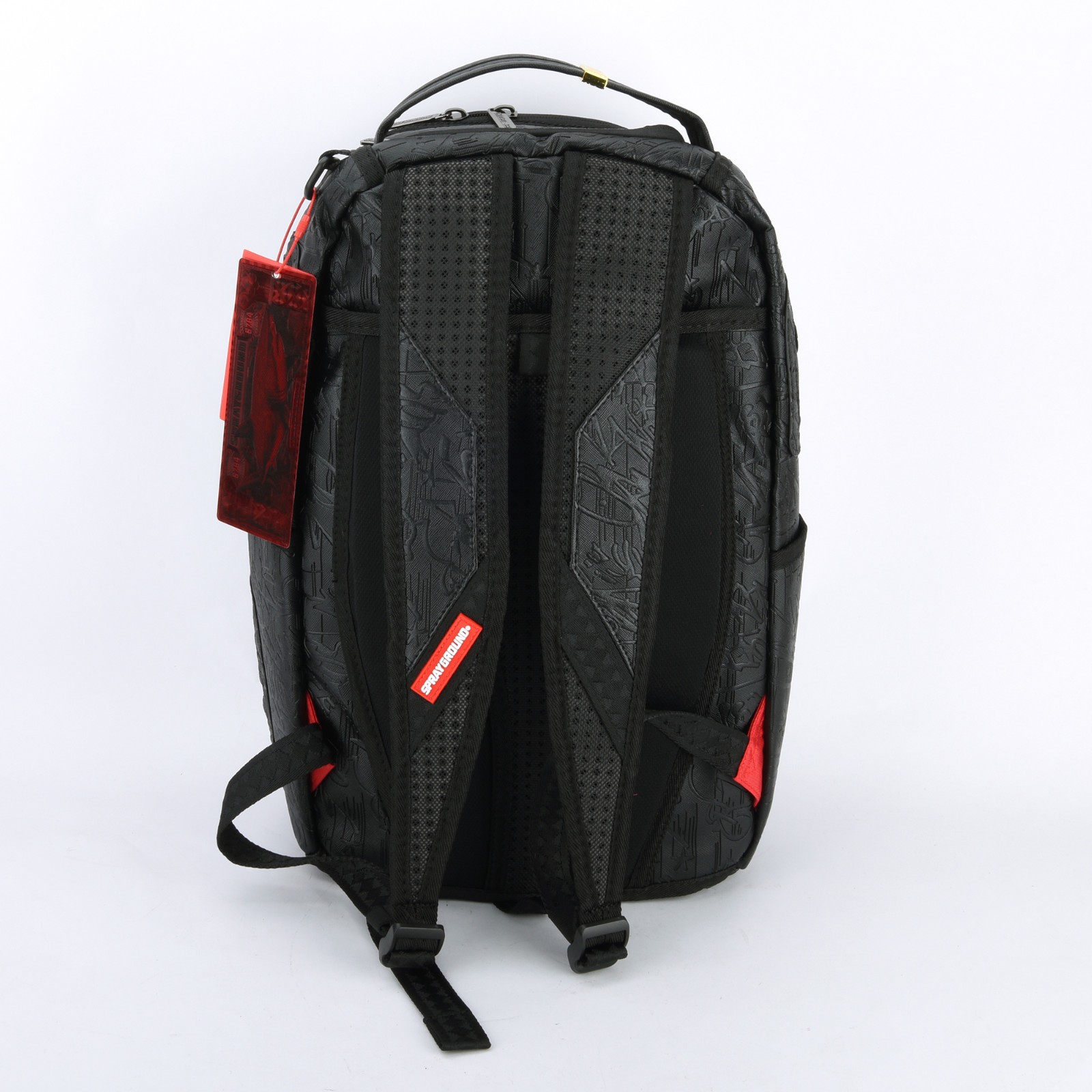 Sprayground Nightflight G800 Shark DLXV Leather Bag zipper Backpack Unisex Black