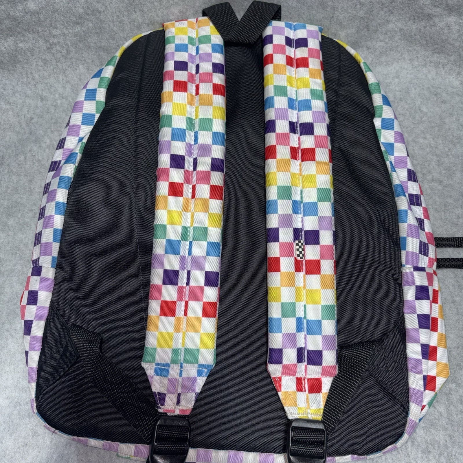 VANS off The Wall Rainbow Checkerboard Backpack Casual School Outdoors See Photo