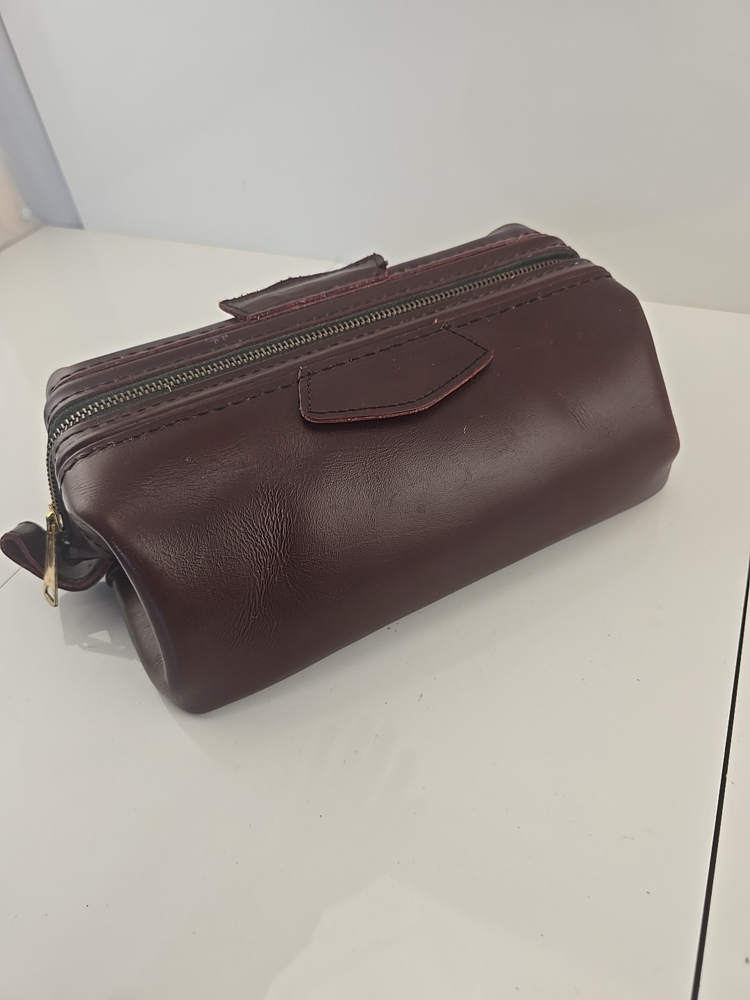 Brecher – Dopp Kit Highland Cowhide Leather – 10 in USA Rare Vintage