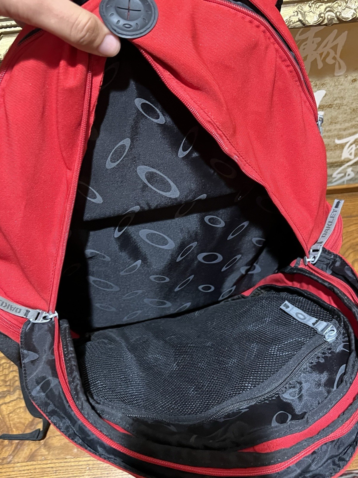 Oakley Panel Backpack Vintage Red Black Techwear Y2K Media Port Daypack