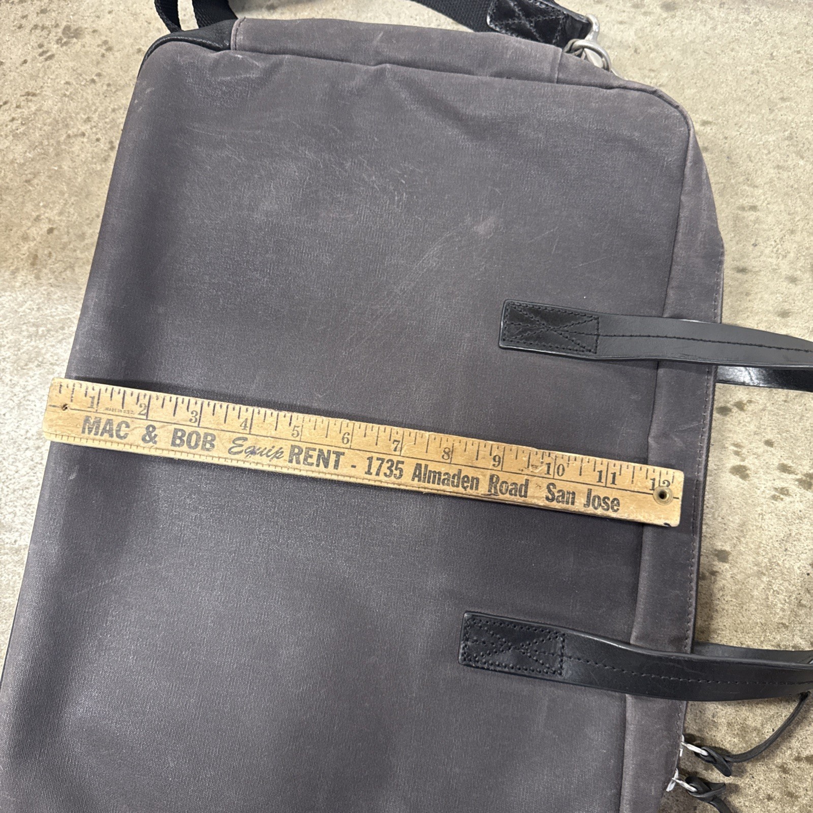Property Of… Shoulder Strap Briefcase Bag Canvas & Leather