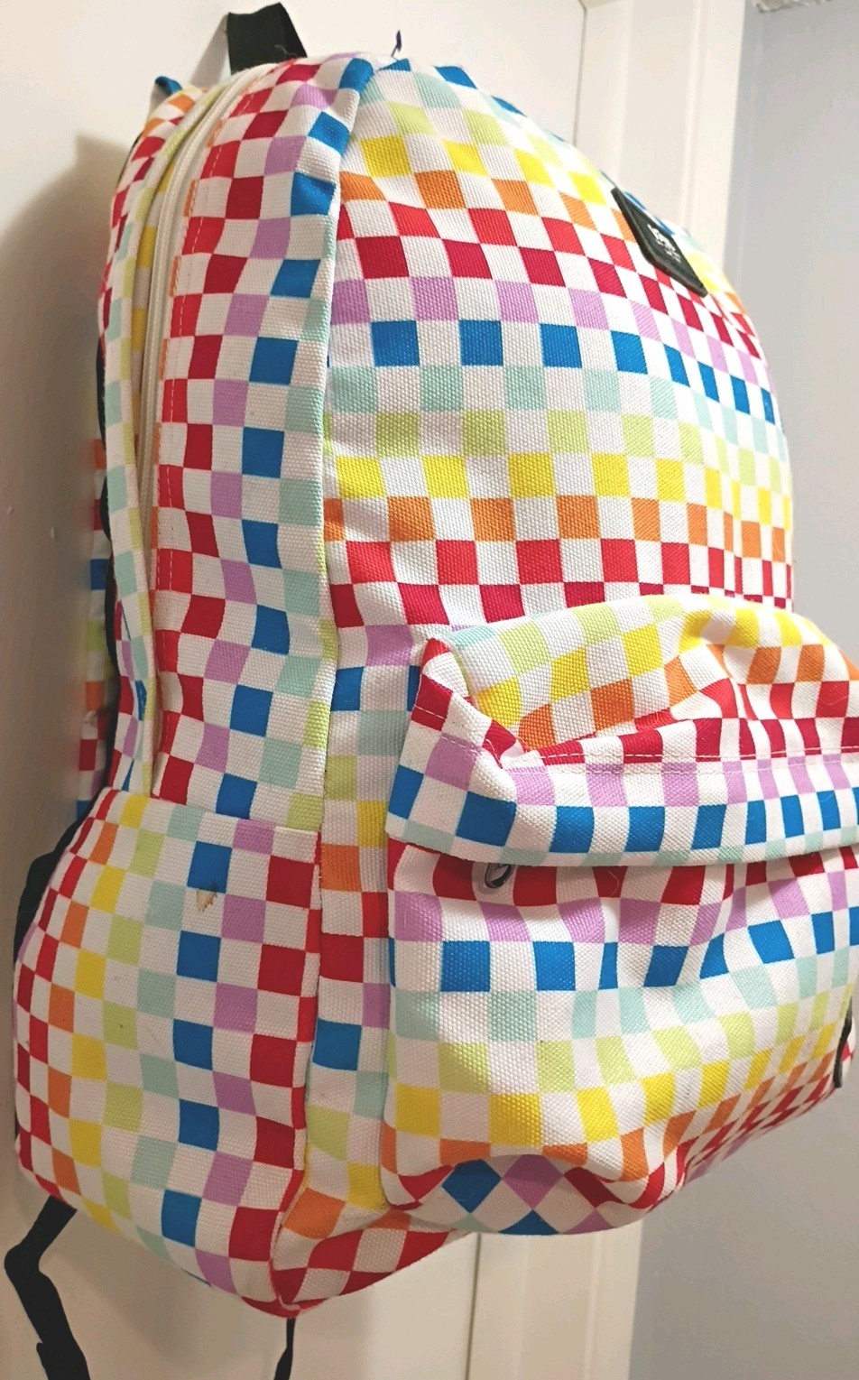 VANS Old School III Multicolor Checkered Backpack Bookbag 2018 Preloved 1 Sz fit