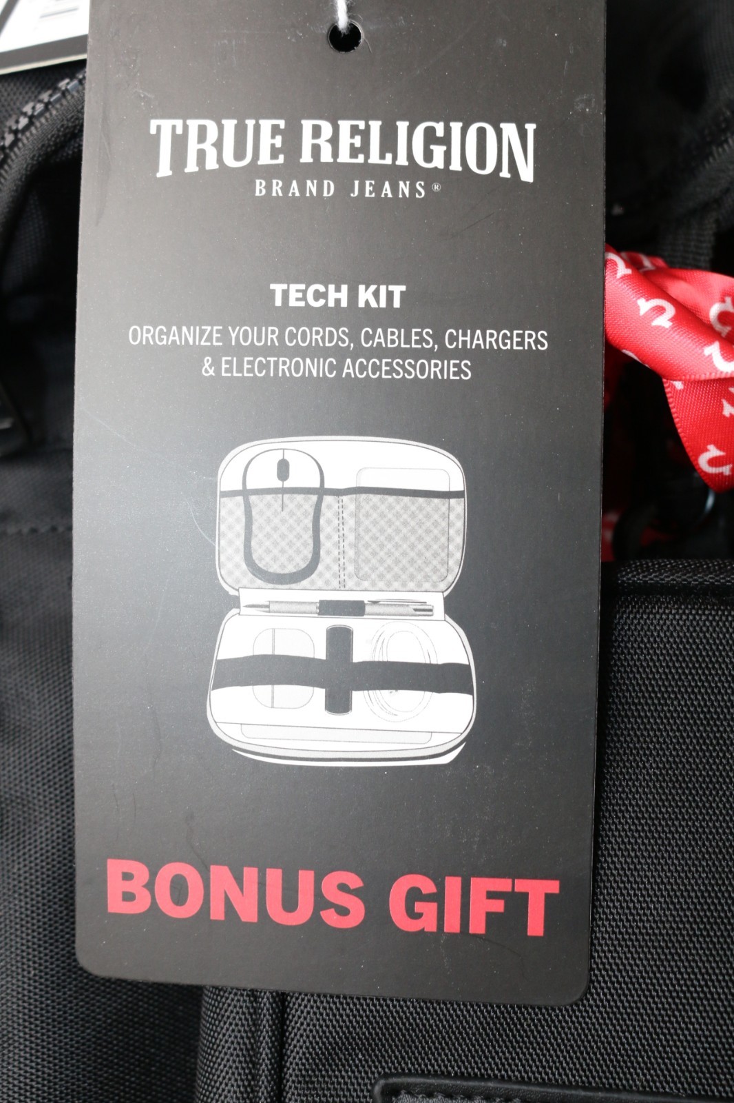 $125 True Religion Commuter Backpack Black Laptop/Travel~Bonus Tech Kit~TR104863