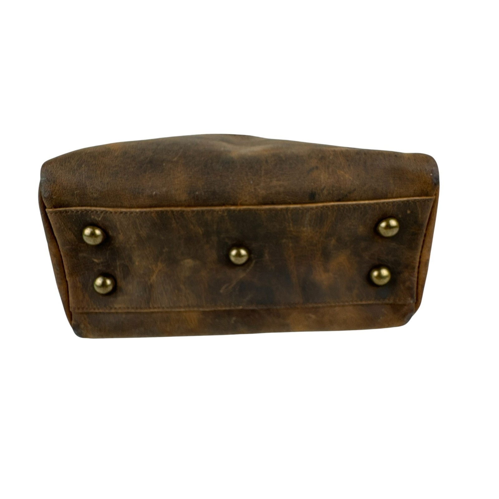 KomalC Men’s Toiletry Travel Bag Brown Buffalo Distressed Leather Dopp Kit