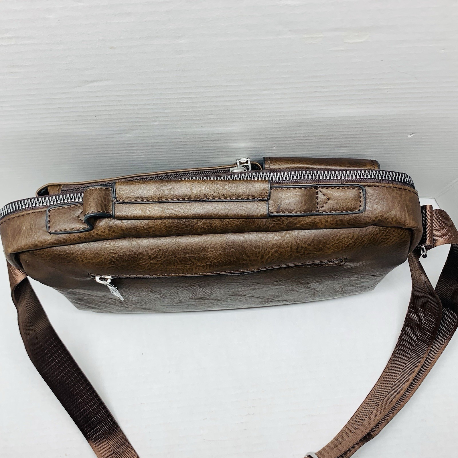 Weixier Brown Unisex Messenger Crossbody Briefcase Shoulder Bag Satchel Read Dsc