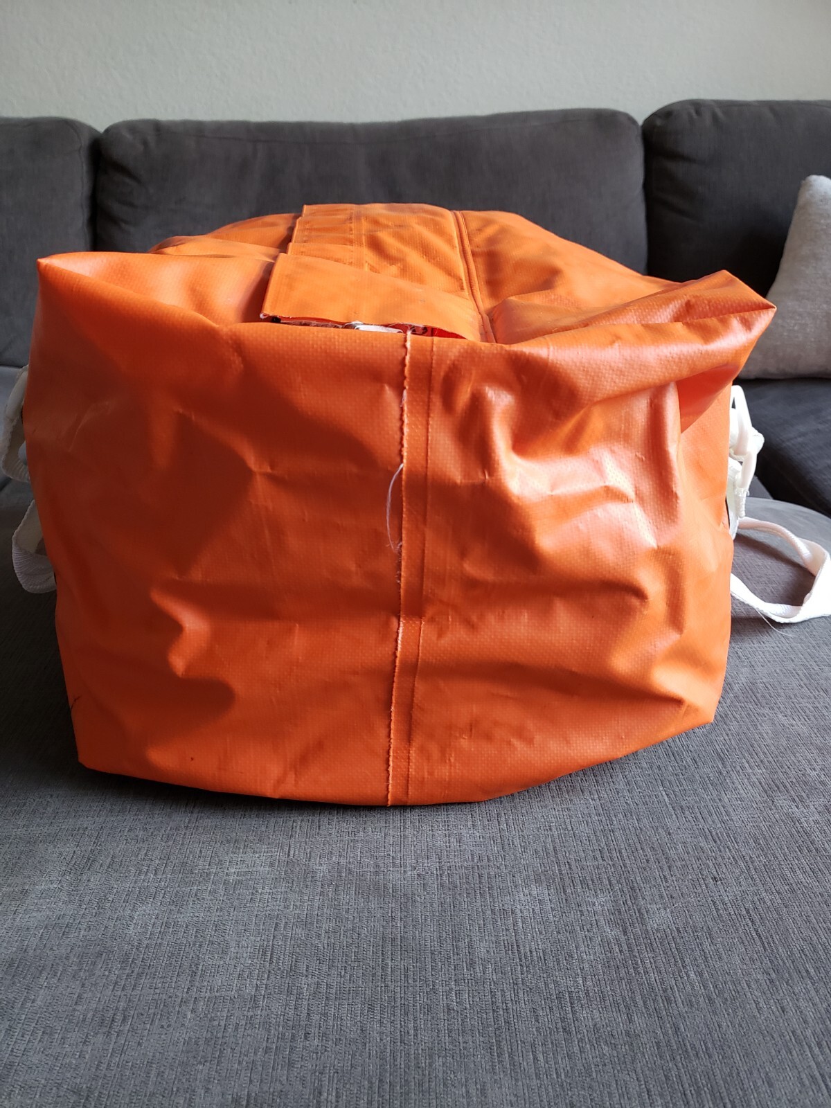 Vintage RARE! Cabela’s Large Orange Waterproof Duffle Bag Hunting Fishing GREAT!
