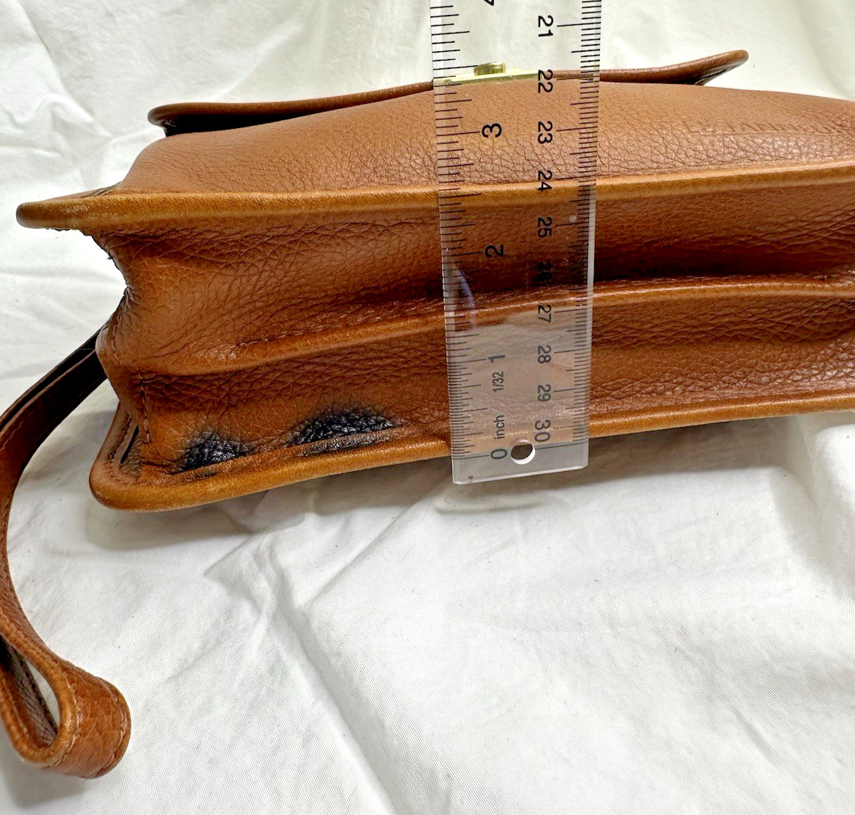Le Tanneur Leather Brown Plain Men’s Bag Wrist Strap France 1898 Used