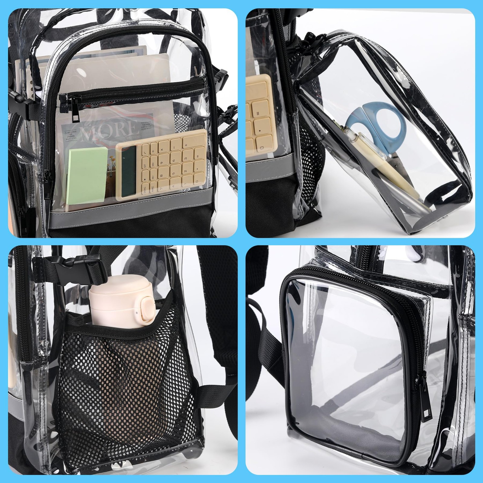 Heavy Duty Clear Backpack – Transparent School Stadium Backpack for Boys, Gir…