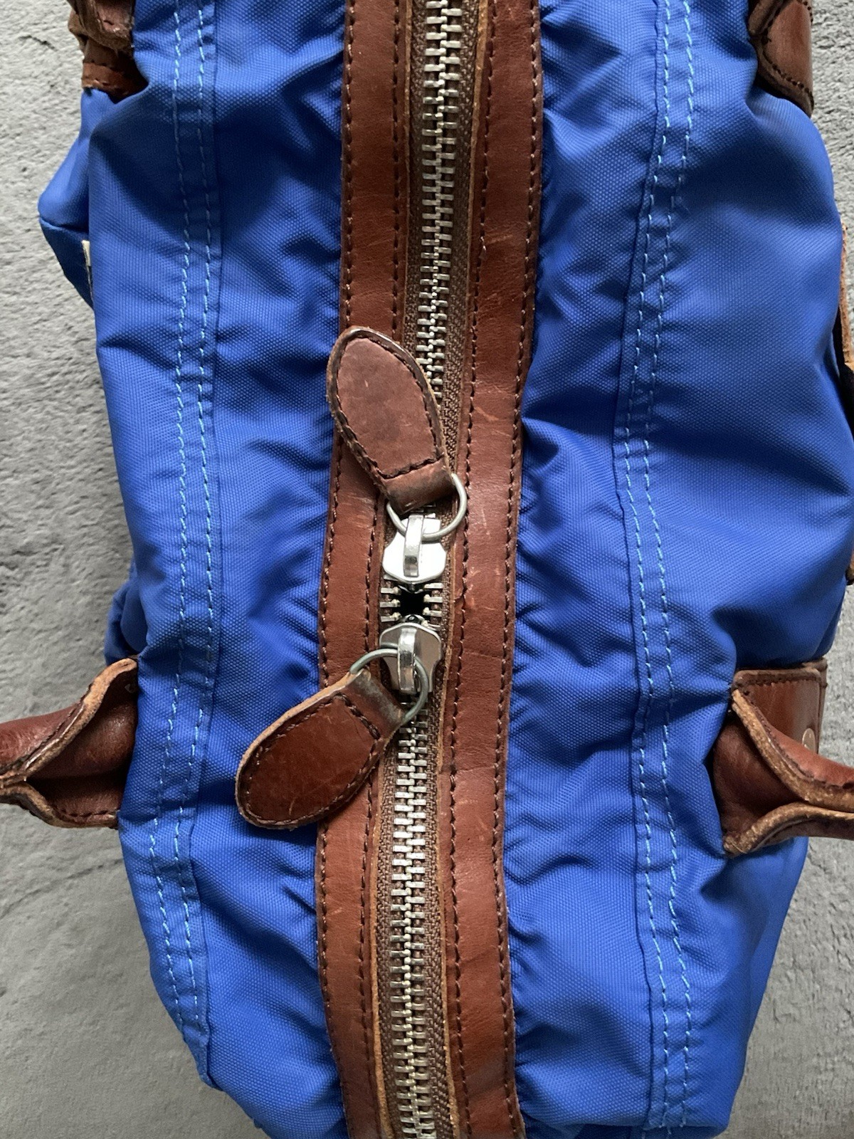 Polo Ralph Lauren Men’s Leather Trim Canvas Attache Laptop Bag Blue Rare