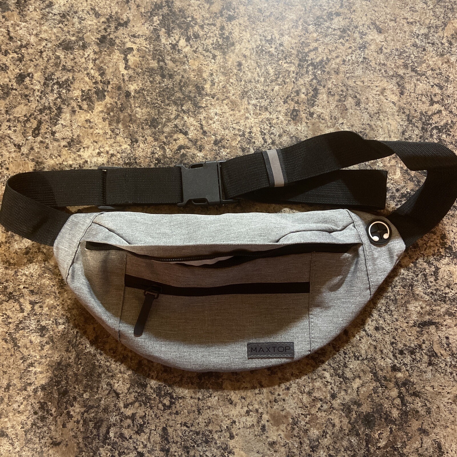 MAXTOP Large Crossbody Fanny Pack with 4-Zipper Pockets, 14.3 x 3.5 x 5.9 inches