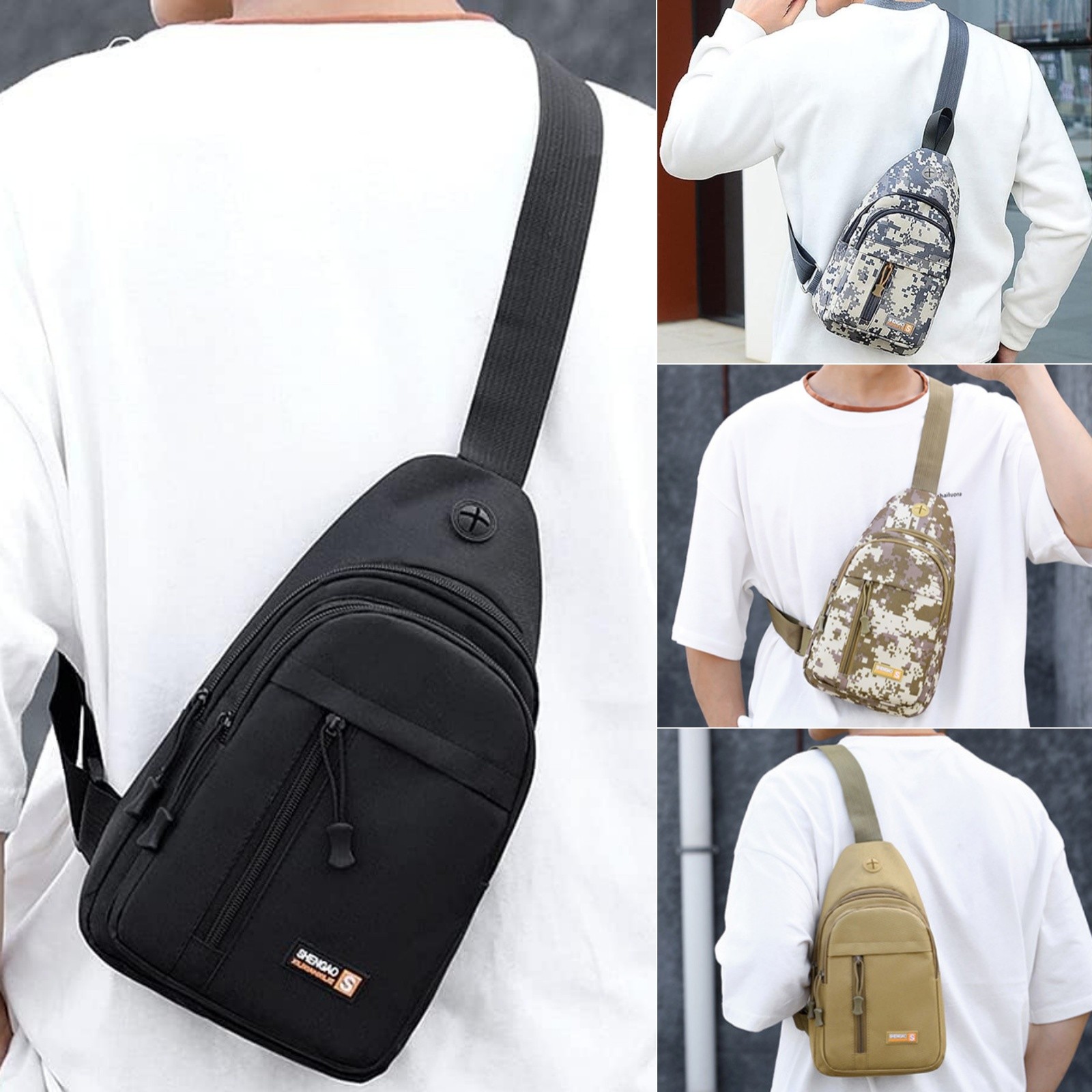 BEST Price Mens Womens Sling Bag Chest Packs Cross Body Travel Shoulder Backpack