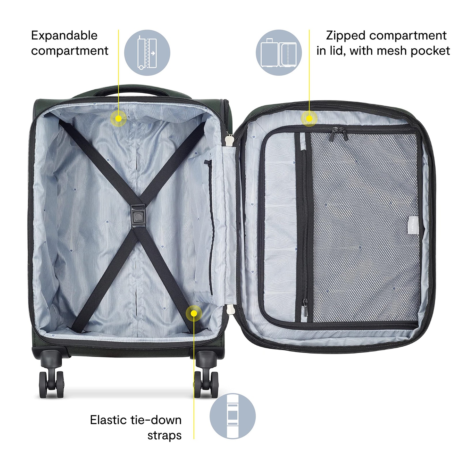 DELSEY Paris Sky Max 2.0 Softside Expandable Luggage Spinner Wheels 21 Inch U5
