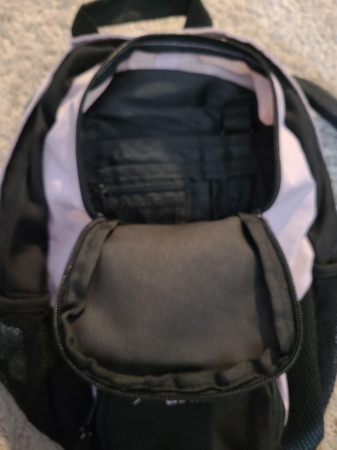 Eddie Bauer Black Sling Bag Shoulder Bag Black/Lavender W/audio Pocket Y2K