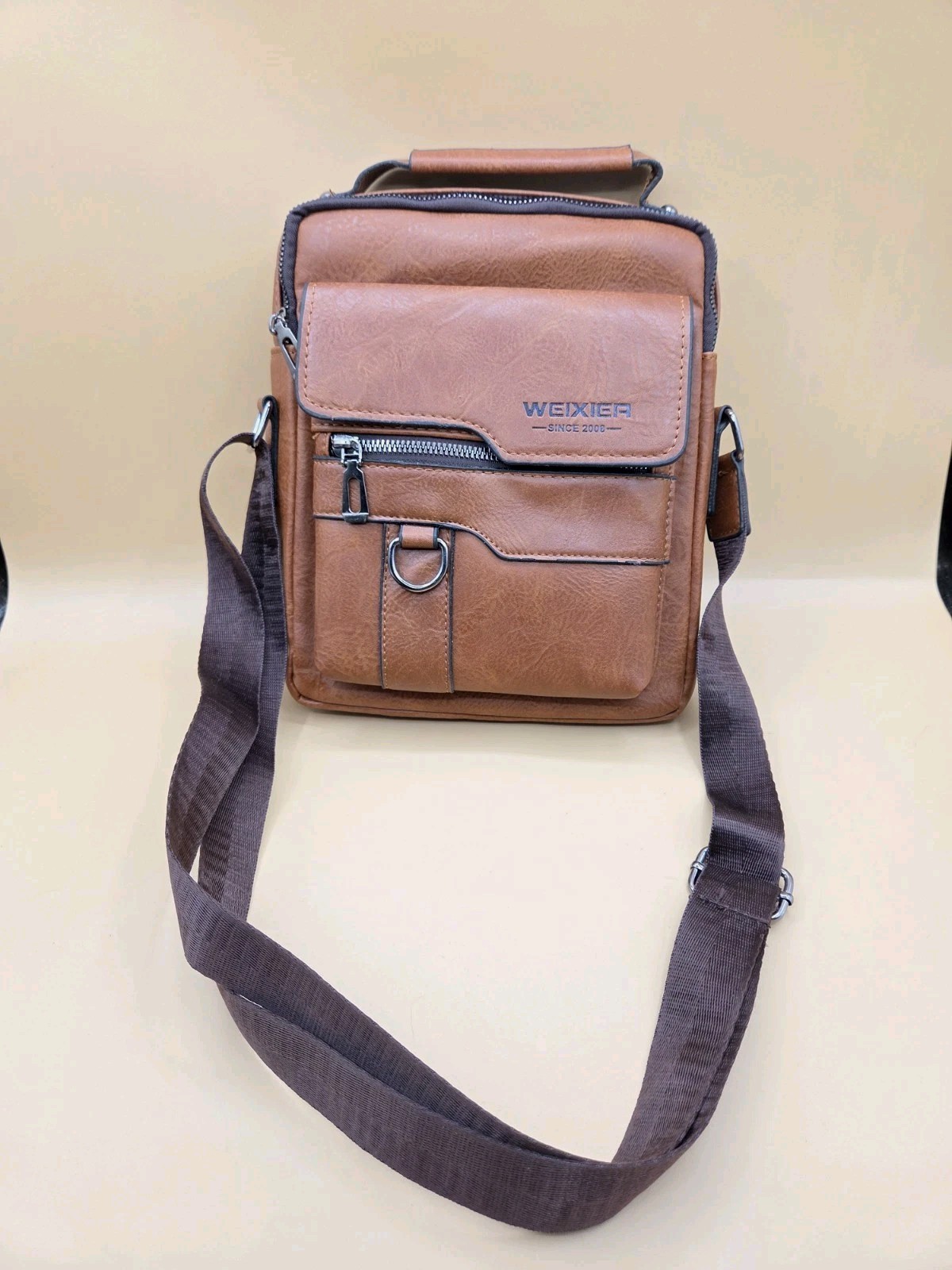 Weixier Messenger PU Leather Business Travel Mens Crossbody Shoulder Bag New!