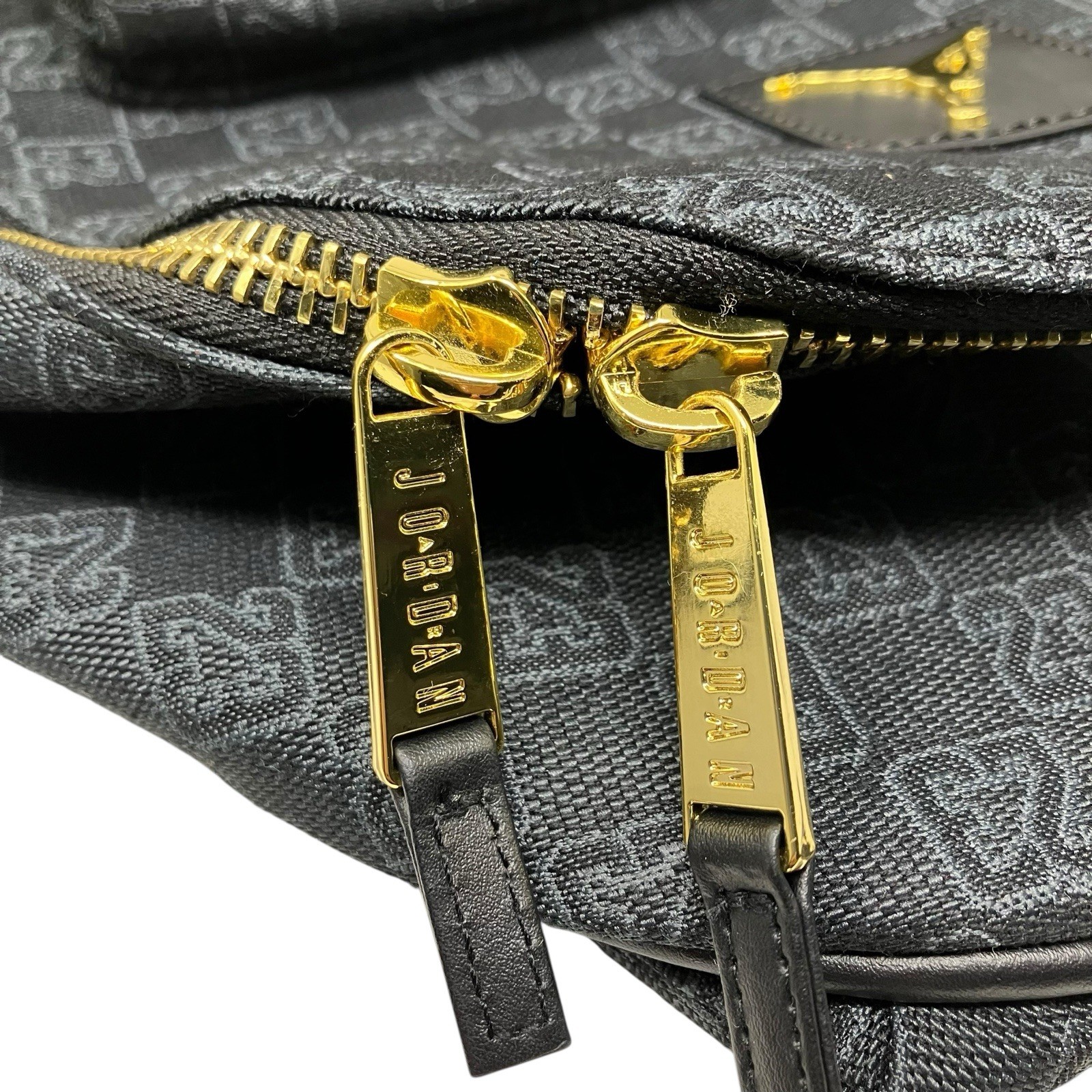 Jordan Monogram Backpack Mens 25L Black Gold Zip Jumpman 23 School Travel Bag
