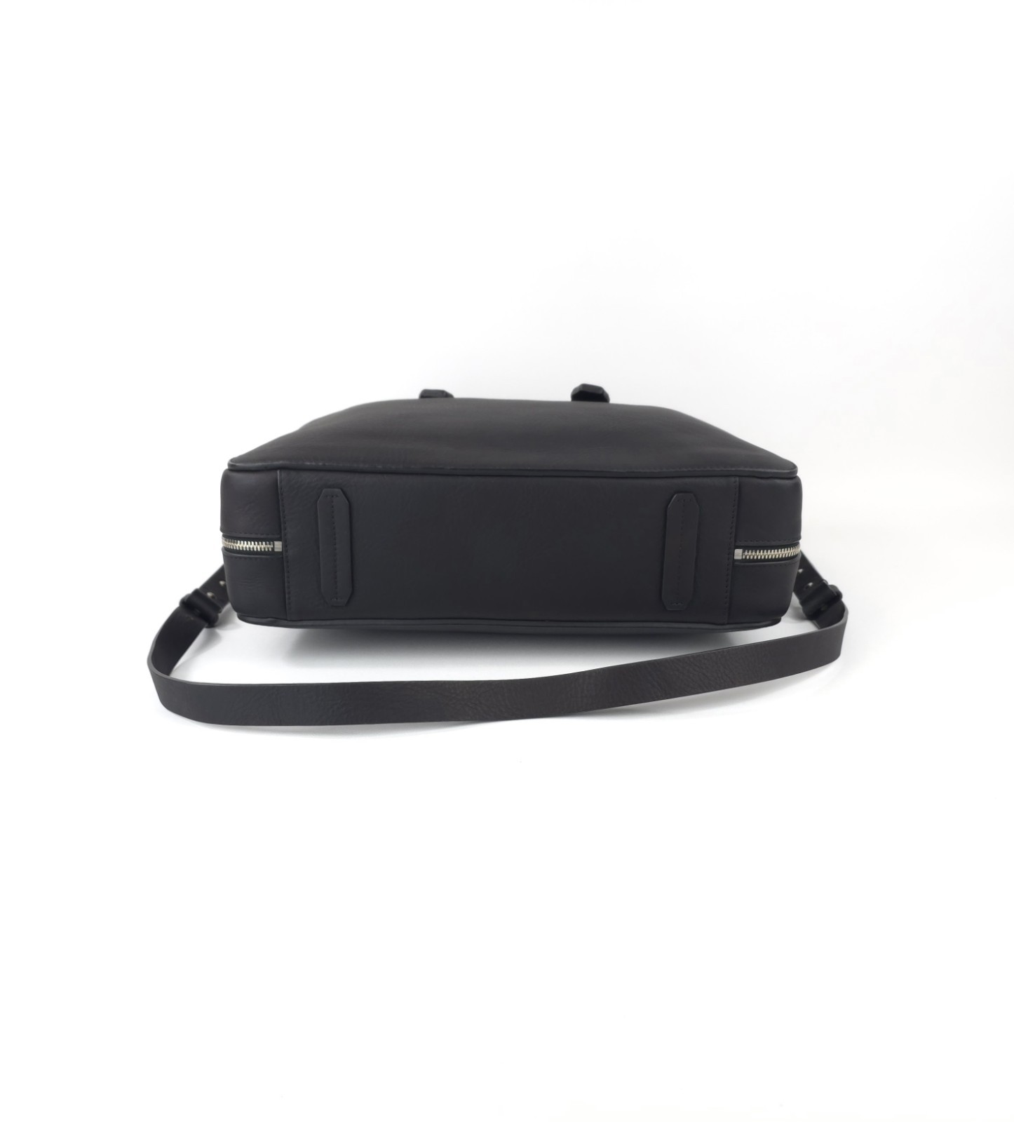 BONASTRE Leather Briefcase Shoulder Bag Black Made In Spain