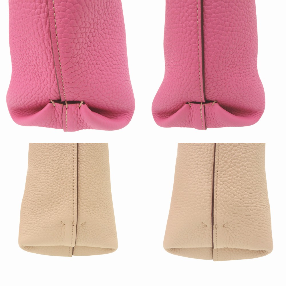AUTHENTIC MOYNAT 241-003-495-8785 2WAY Quattro Reversible Tote Bag pink Leather