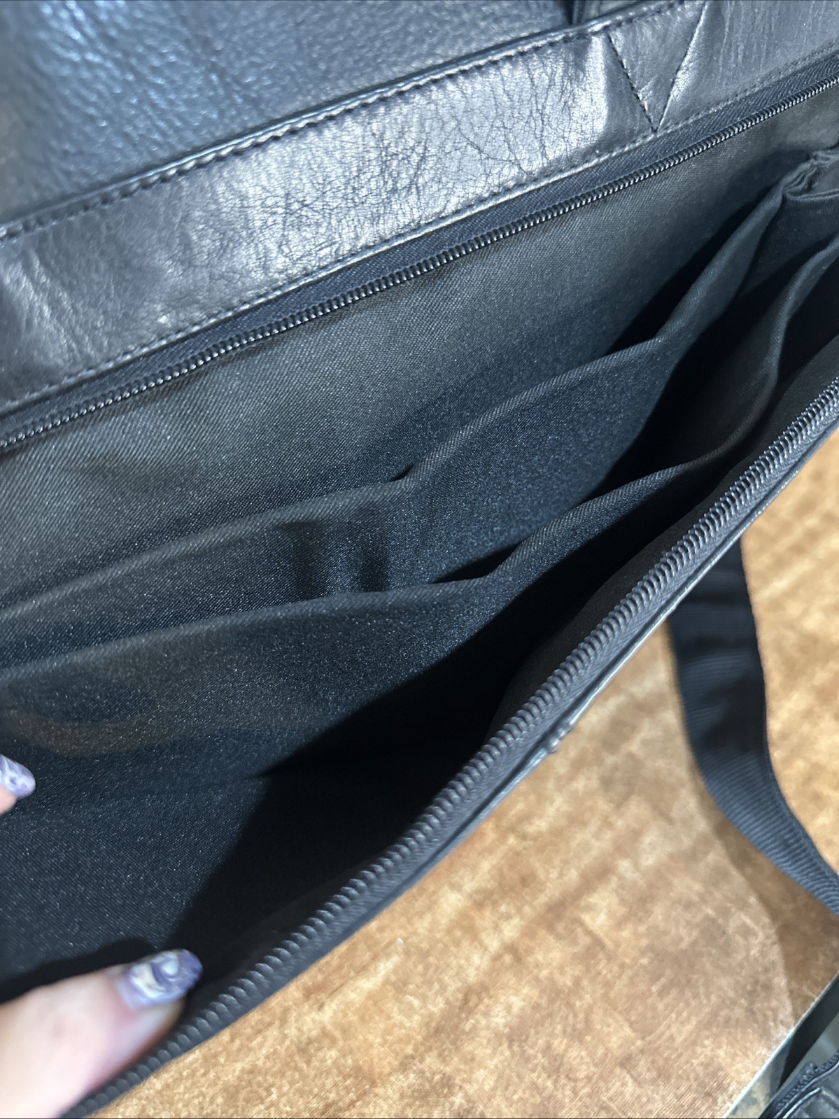 NEW Vintage Bill Blass Black Leather Expandable Briefcase Laptop Bag Satchel