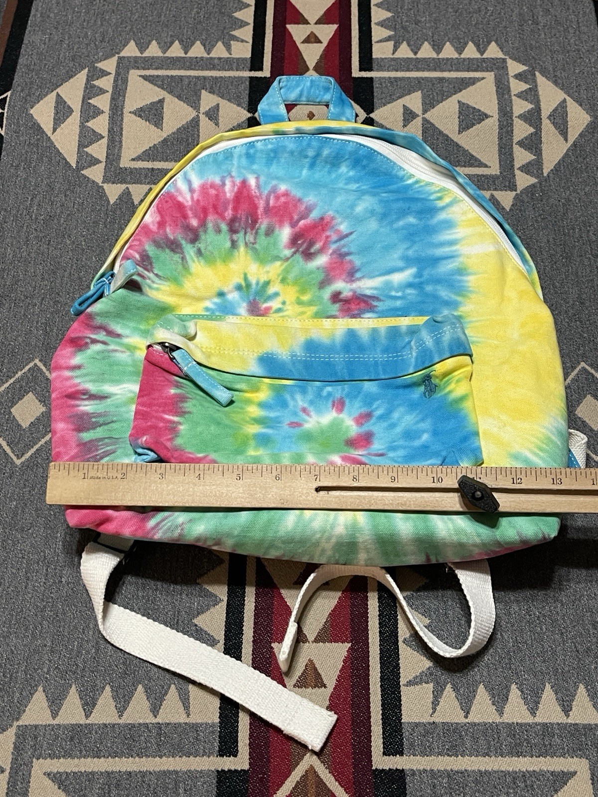 Polo Ralph Lauren Tie Dye Canvas Backpack Bookbag NWOT T39