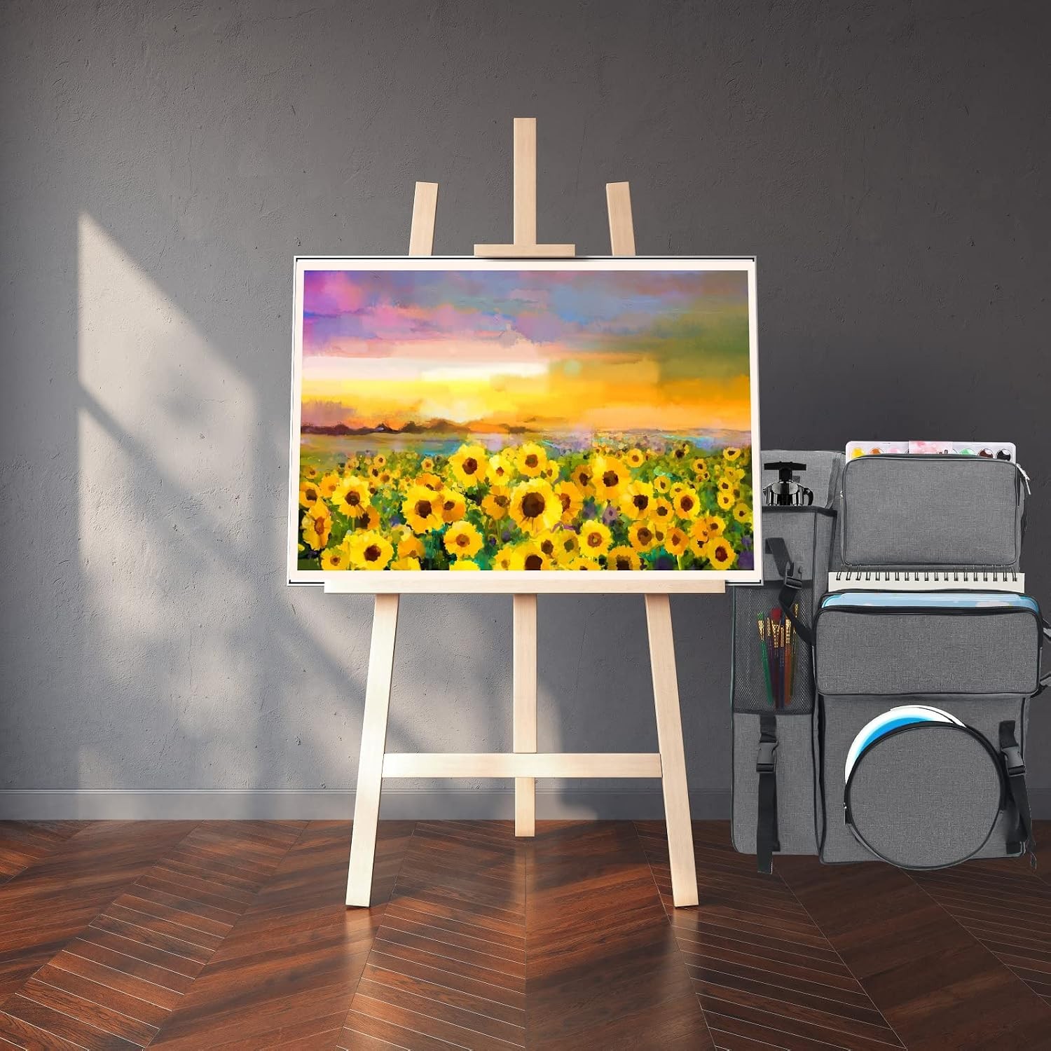 Art Portfolio Carry Bag 20″ x 26″ Canvas Art Portfolio Backpack Traveling Out…