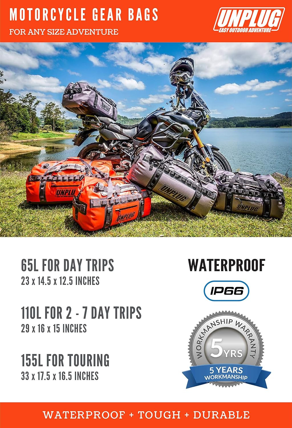 UNPLUG Ultimate Adventure 110L Waterproof Travel Bag for Outdoor Activities
