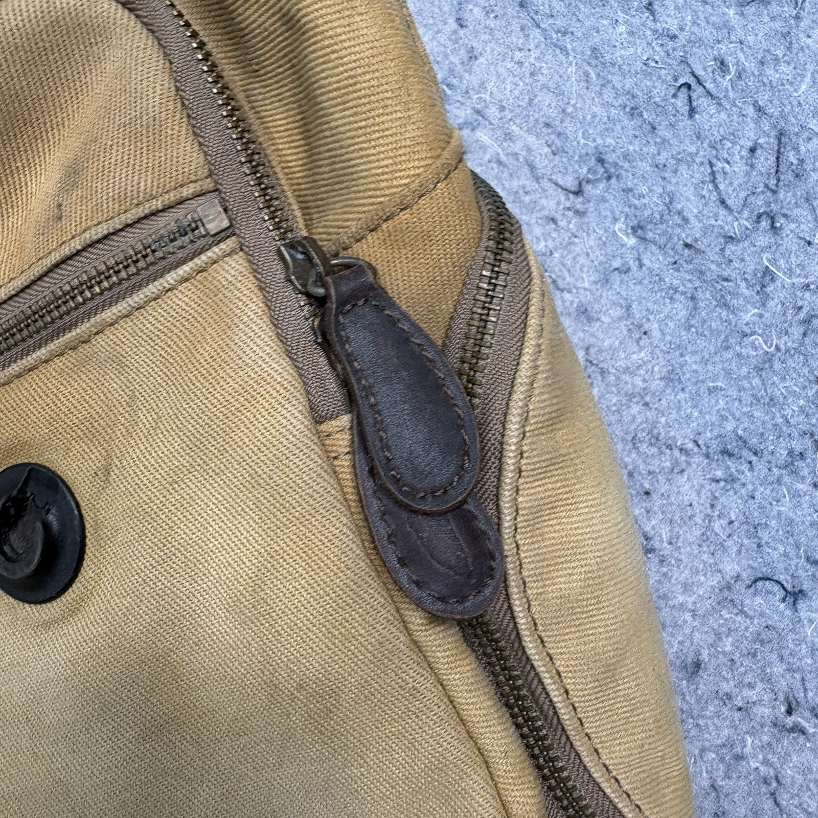 Bob Timberlake Canvas Leather Backpack Tan Brown Hiking Travel Daypack Bag