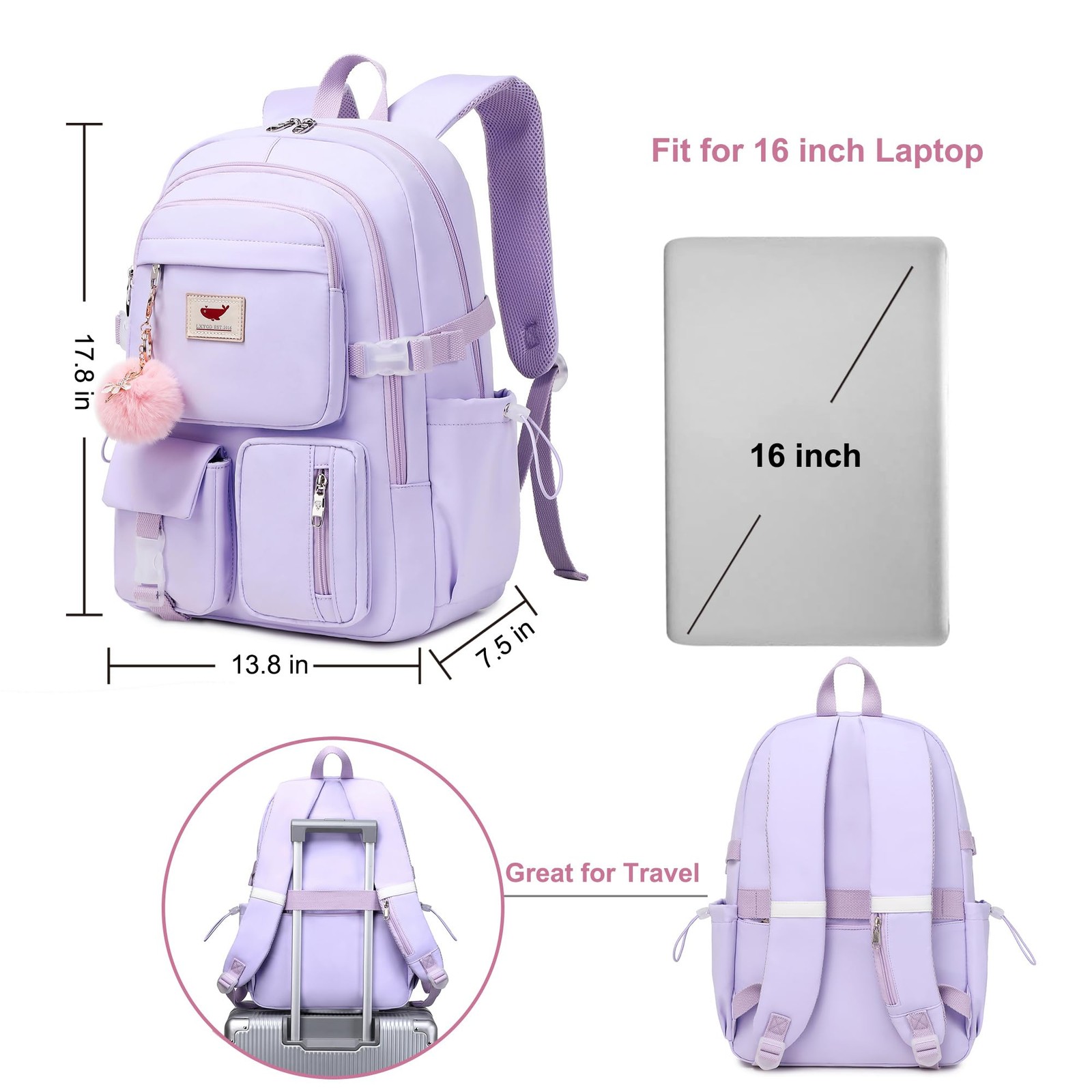 Laptop Backpack 15.6 Inch Kids Elementary Middle High School Bag College Back…