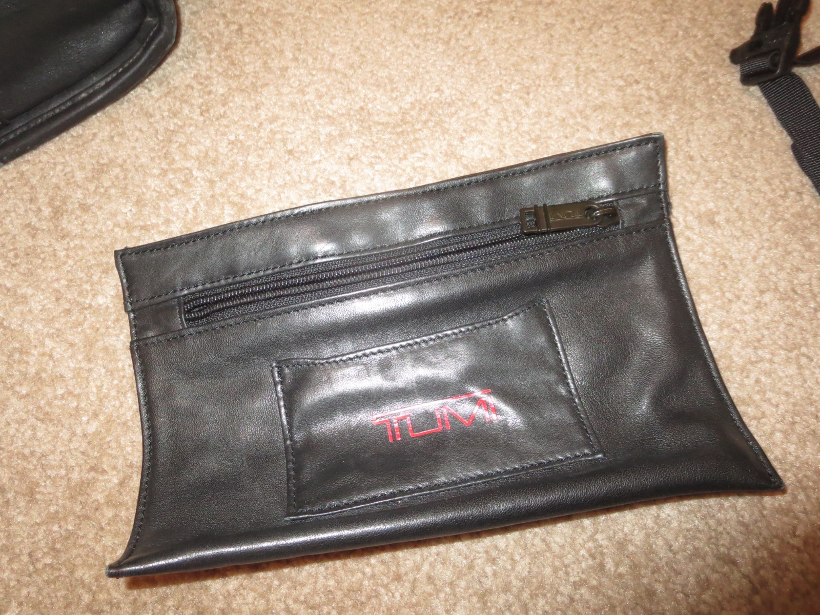 W@W TUMI Black Full Leather Weekender Duffel Carry-On Travel Bag, 961D3 15″