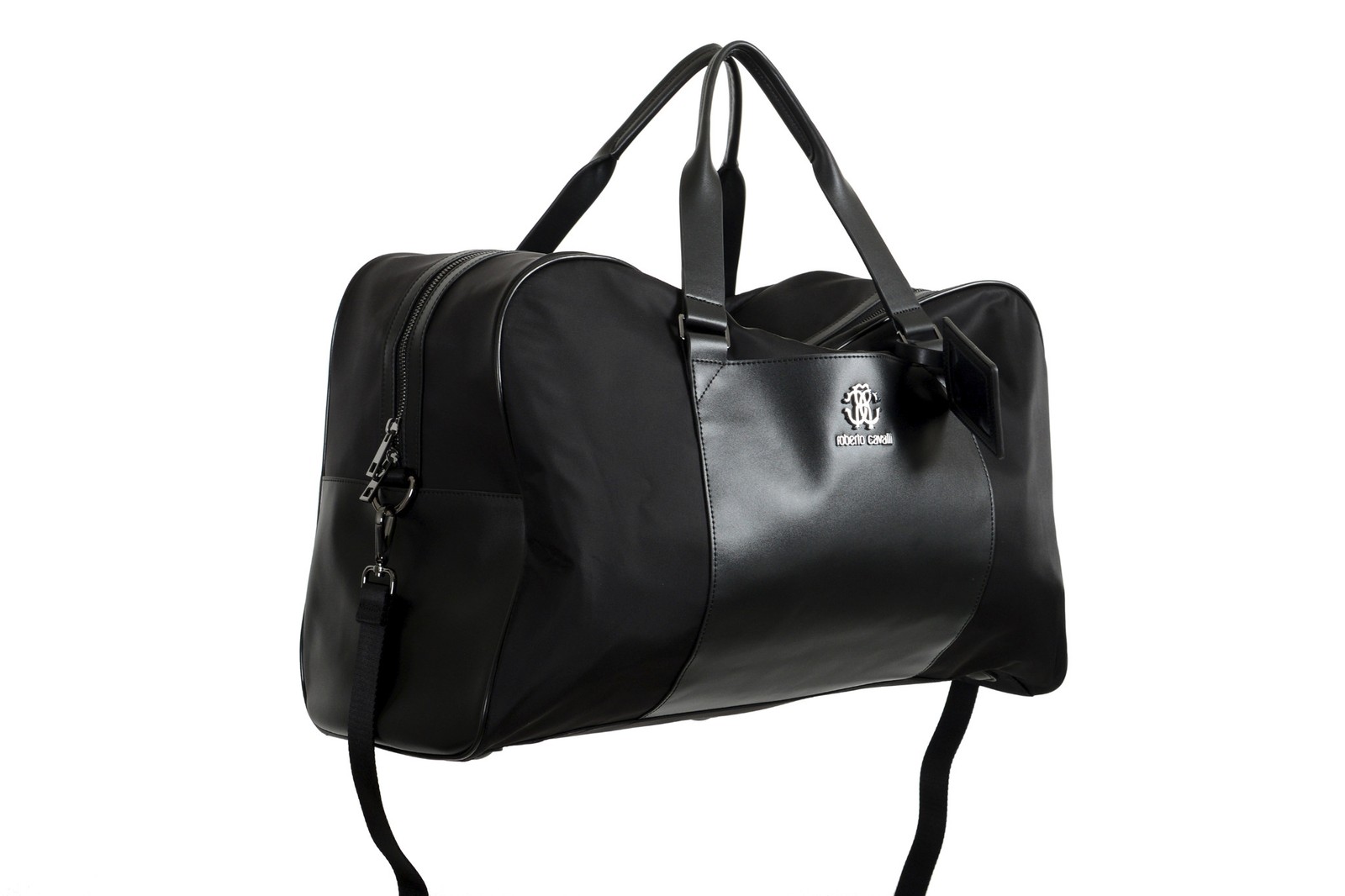 Roberto Cavalli Men’s Black Shoulder Duffle Travel Bag