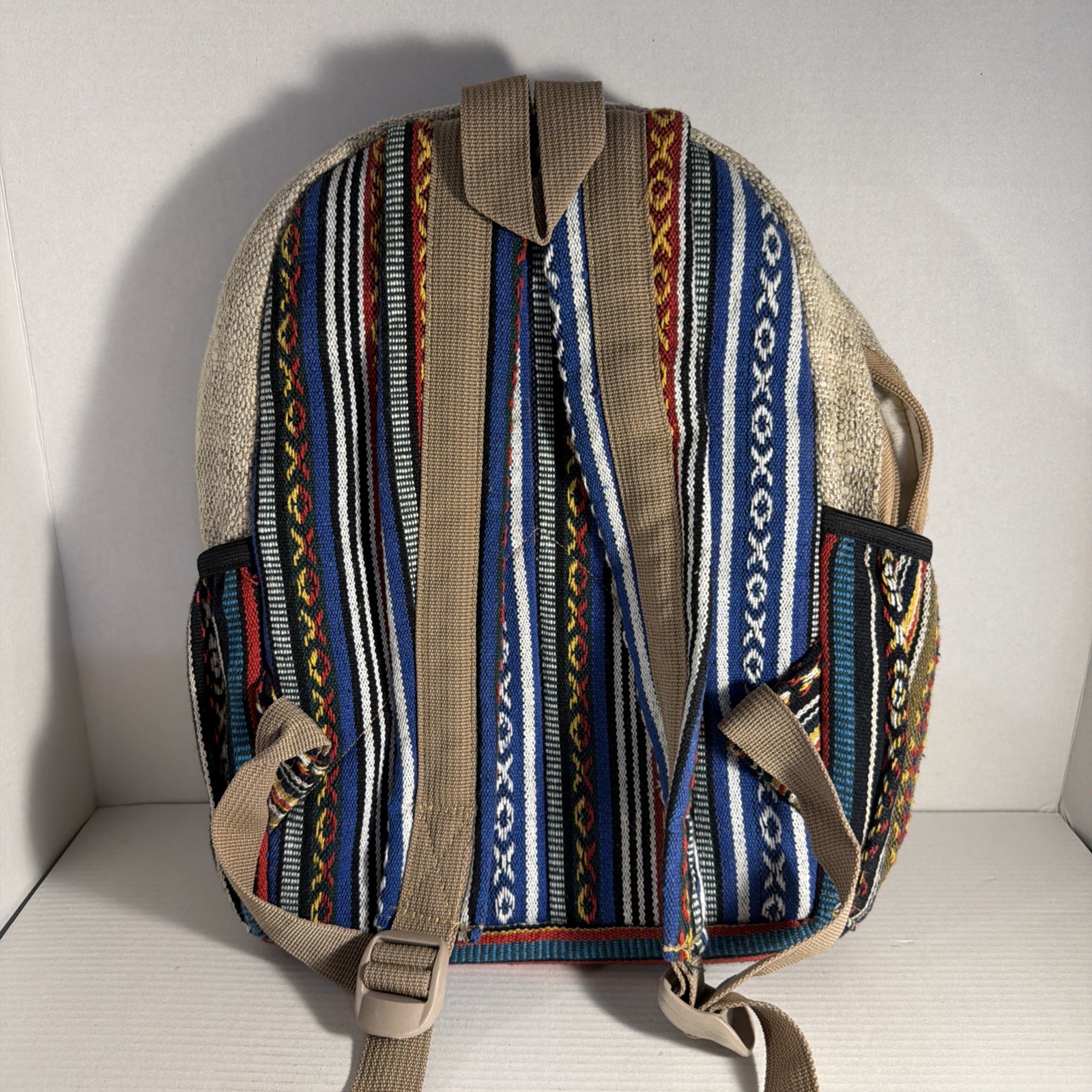 Himalayan Hemp THC Free Multi Color Handmade Made In Nepal Backpack