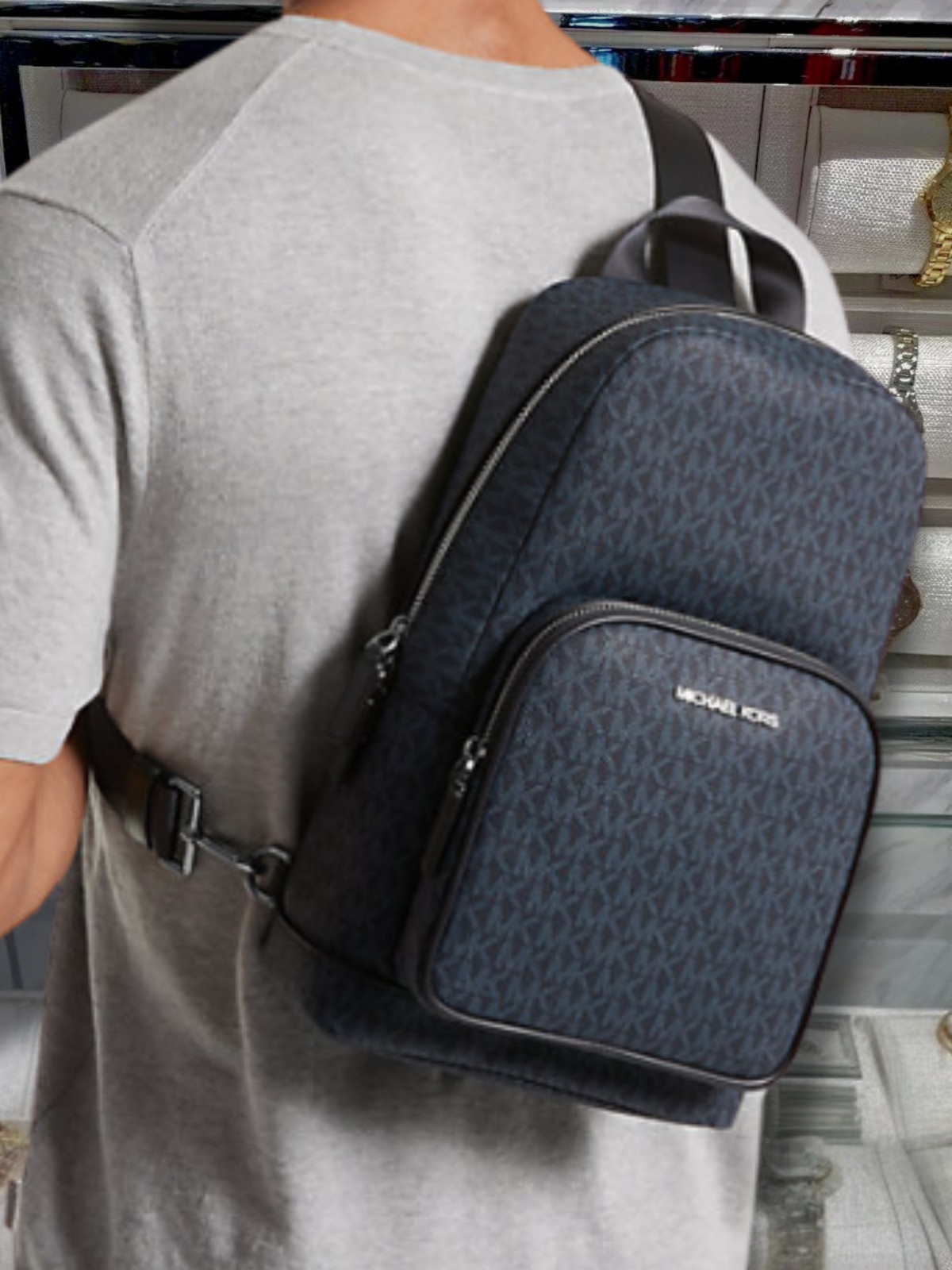 Michael Kors Cooper Men MK Logo Sling Pack Shoulder Crossbody Bag Variation