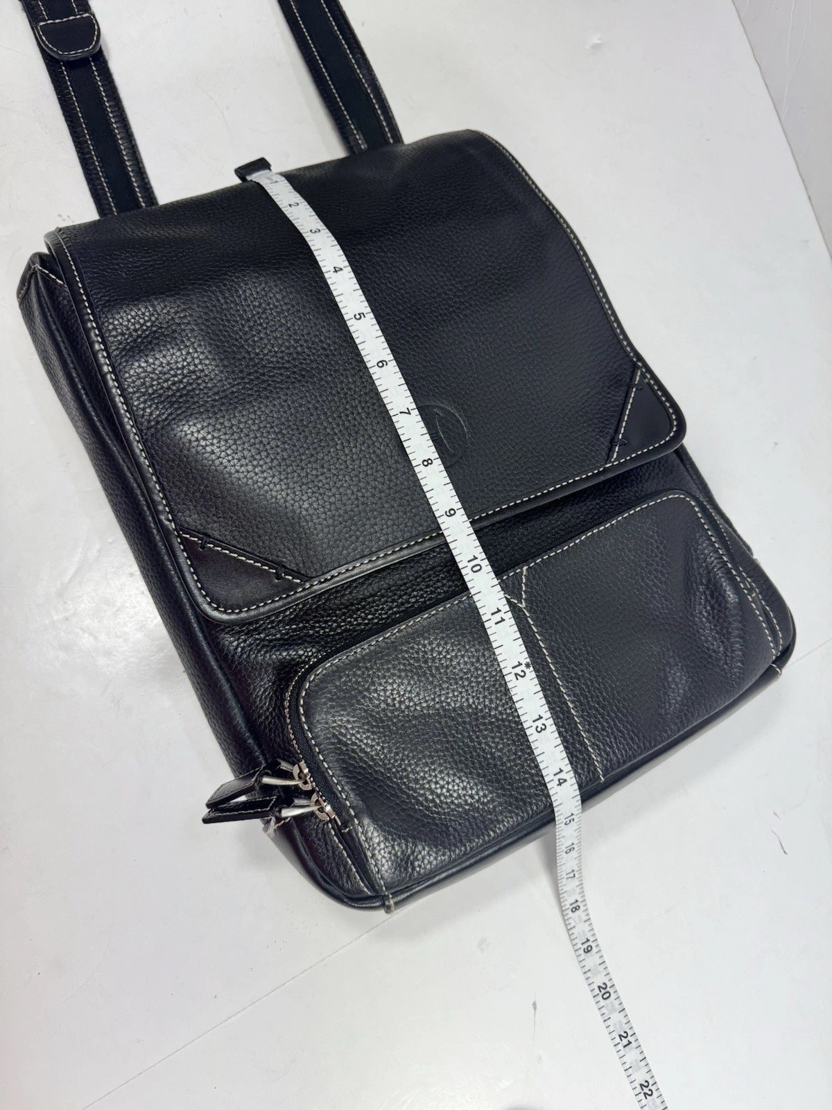 cole haan leather messenger bag Flap Over Black 15x10x3 New Without Tags (80)
