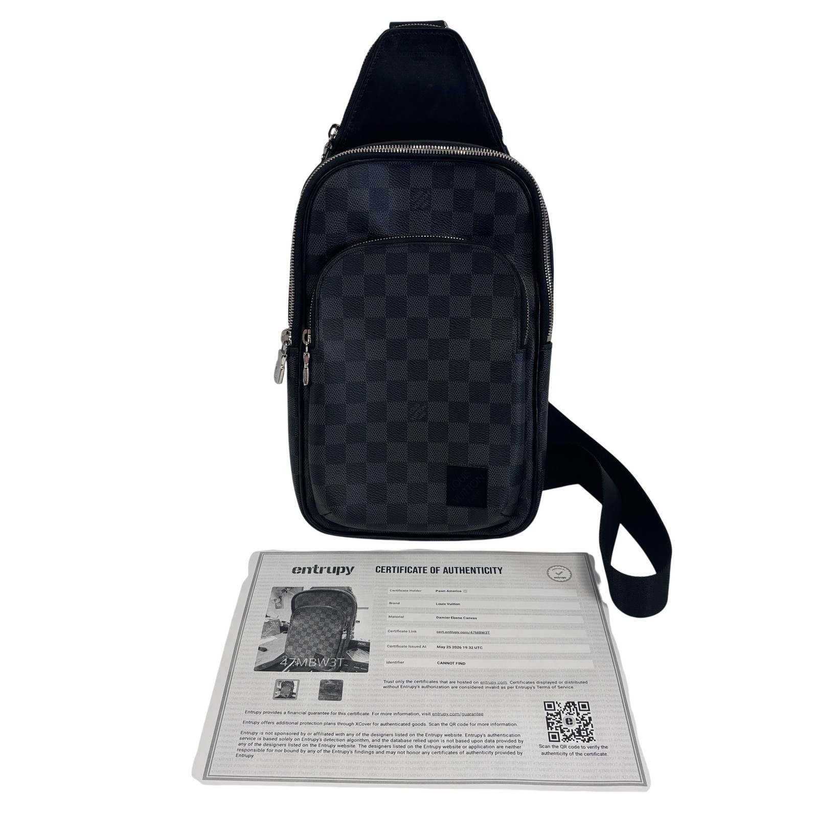 Louis Vuitton Avenue Slingbag Damier Graphite Canvas Men’s Shoulder Bag
