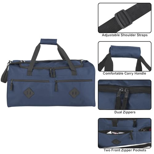 24 Inch 55 Liter Multi Pocket Duffle Bags for Men & Women For Grey & Blue