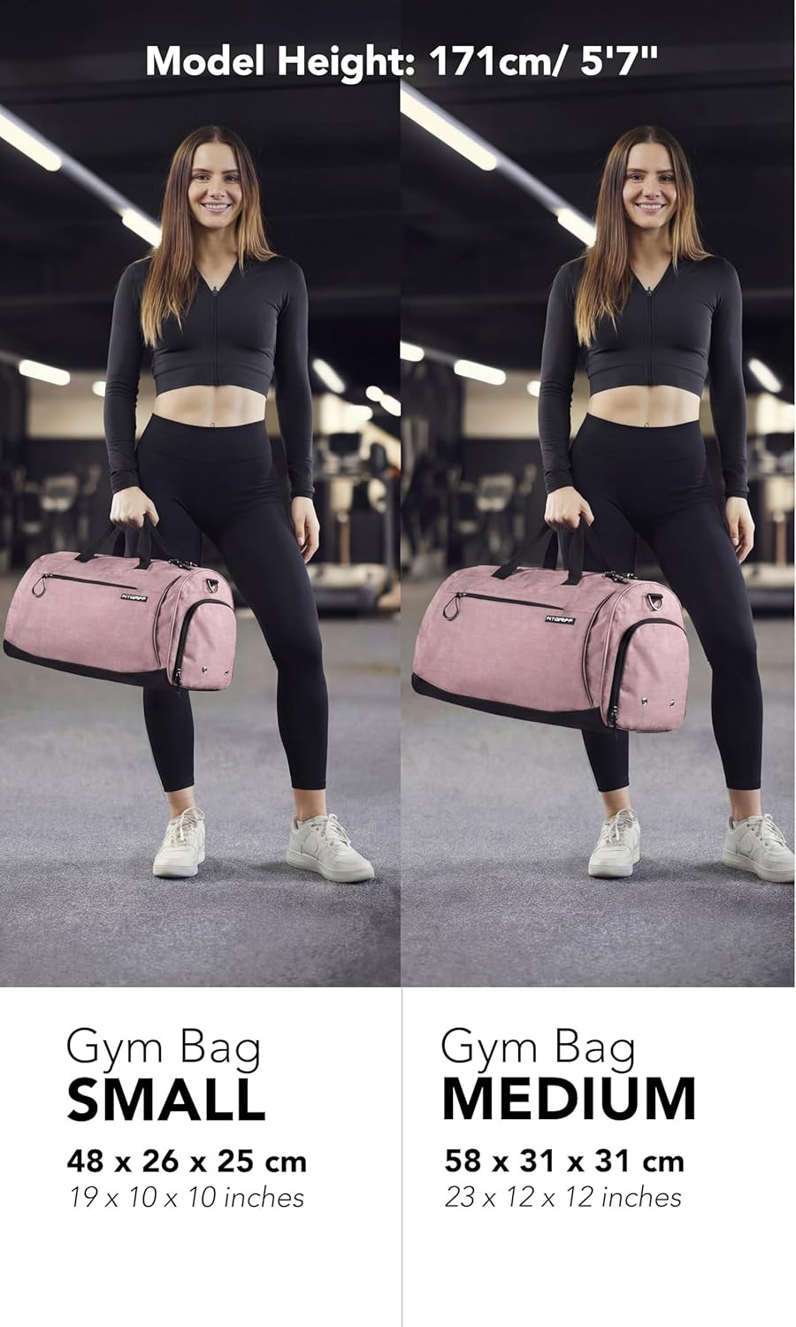 Gym Bag with Shoe & Wet Compartment for Travel, Sports & Fitness