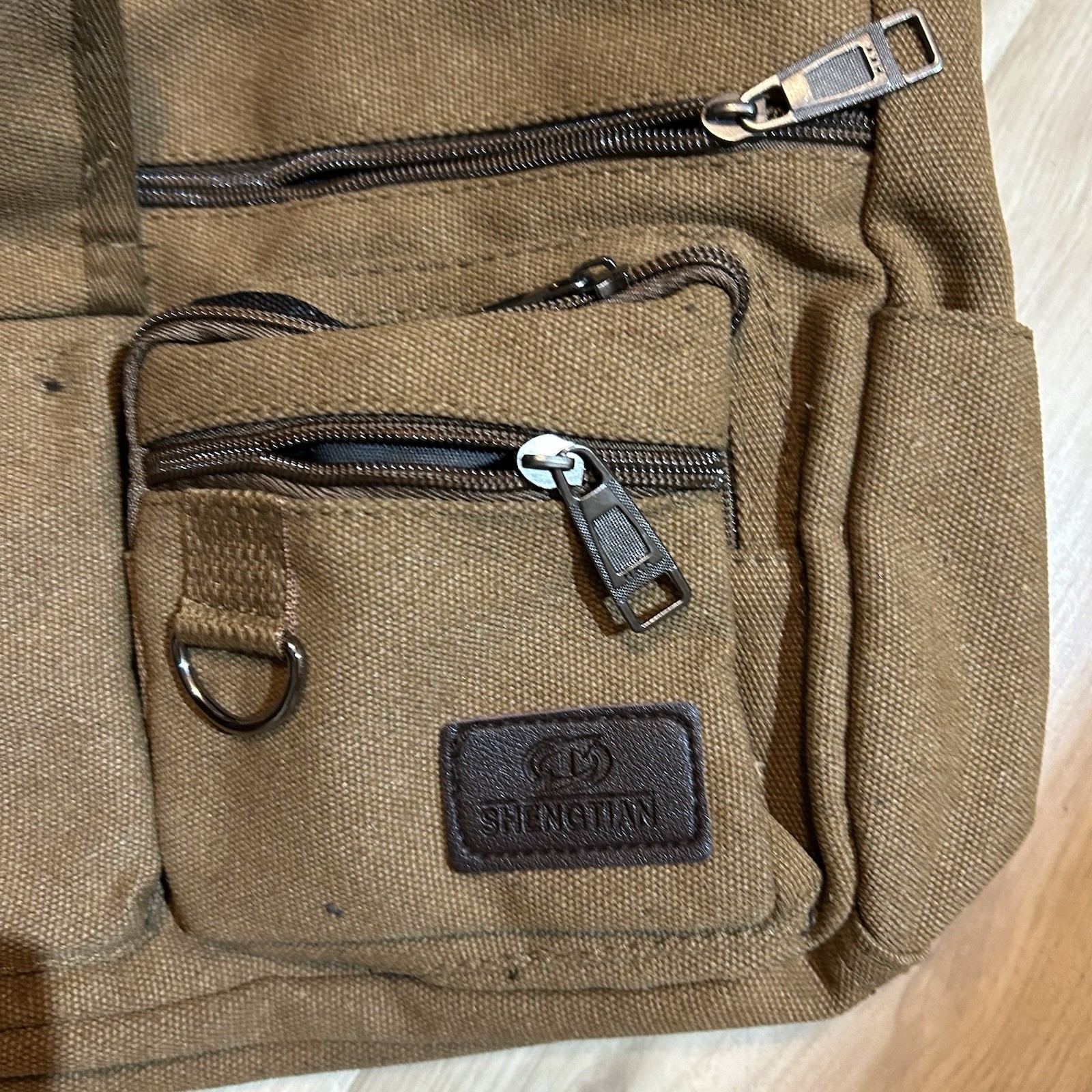 Men’s Canvas Messenger Bag Laptop Shoulder Satchel Crossbody School Bag – Coffee