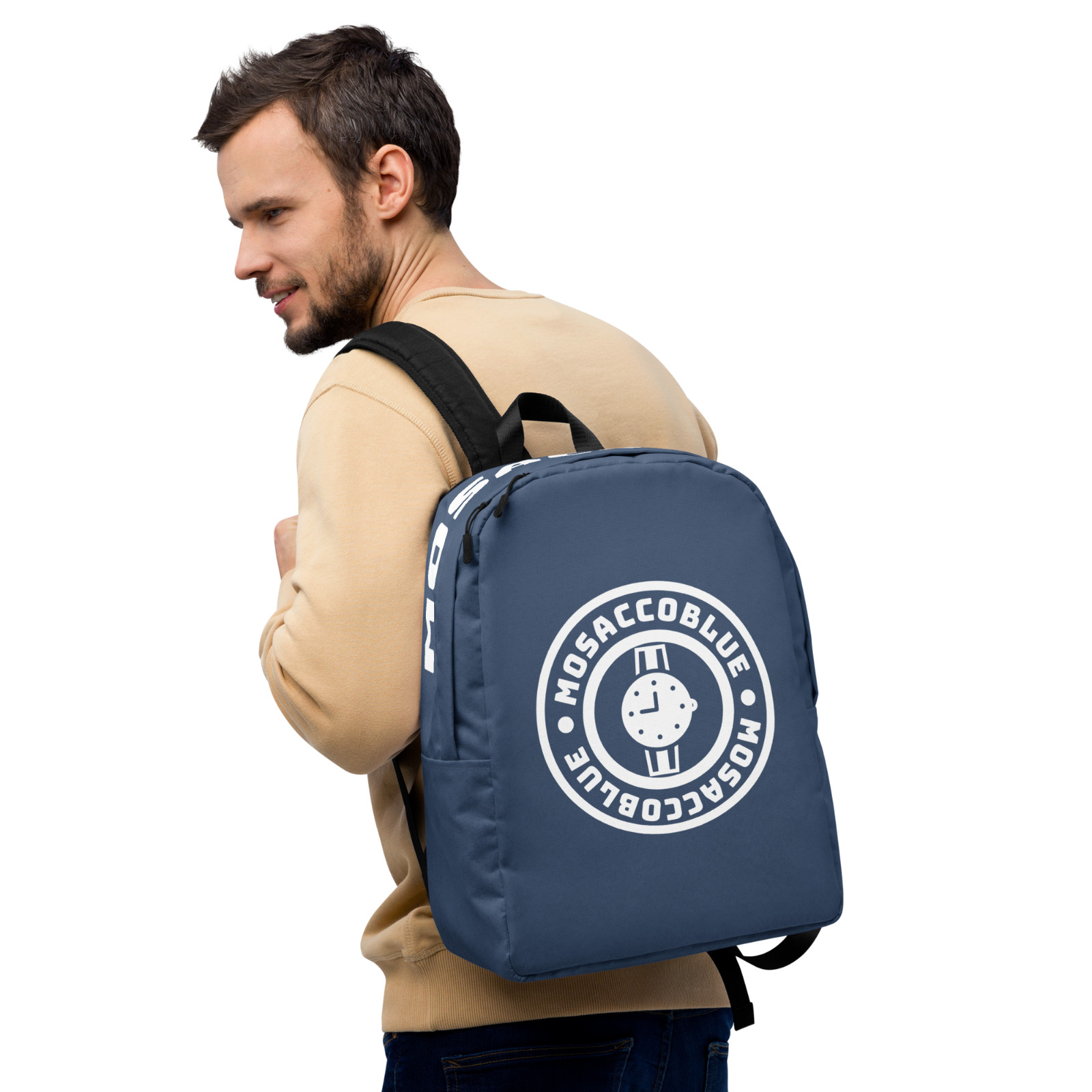 MOSACCOBLUE Blue Minimalist Backpack