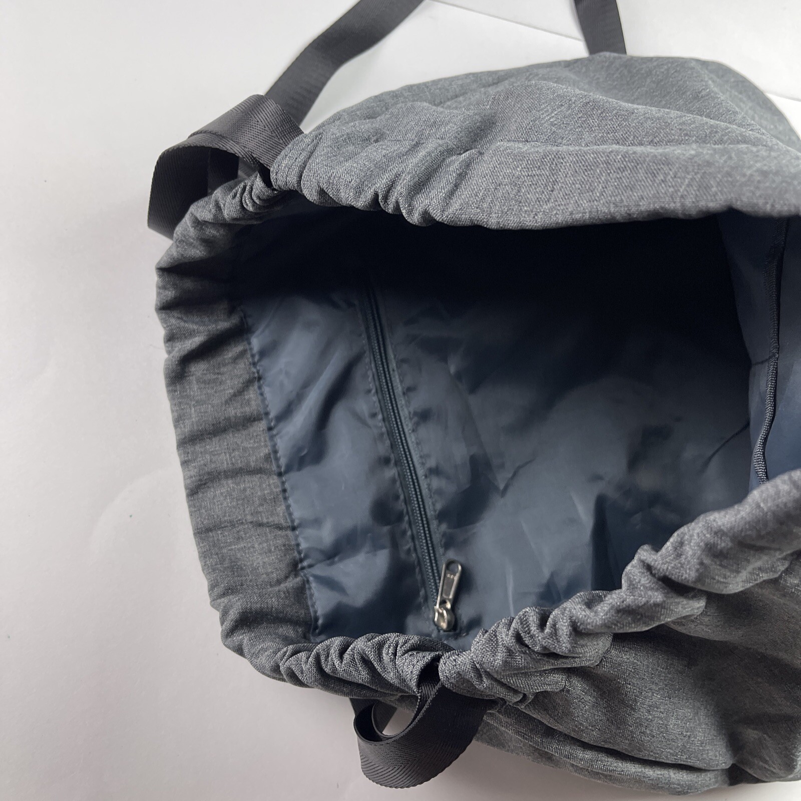 KAUKKO Water-proof Gray Nylon Drawstring Backpack Swimming Gym Yoga Sports Bag
