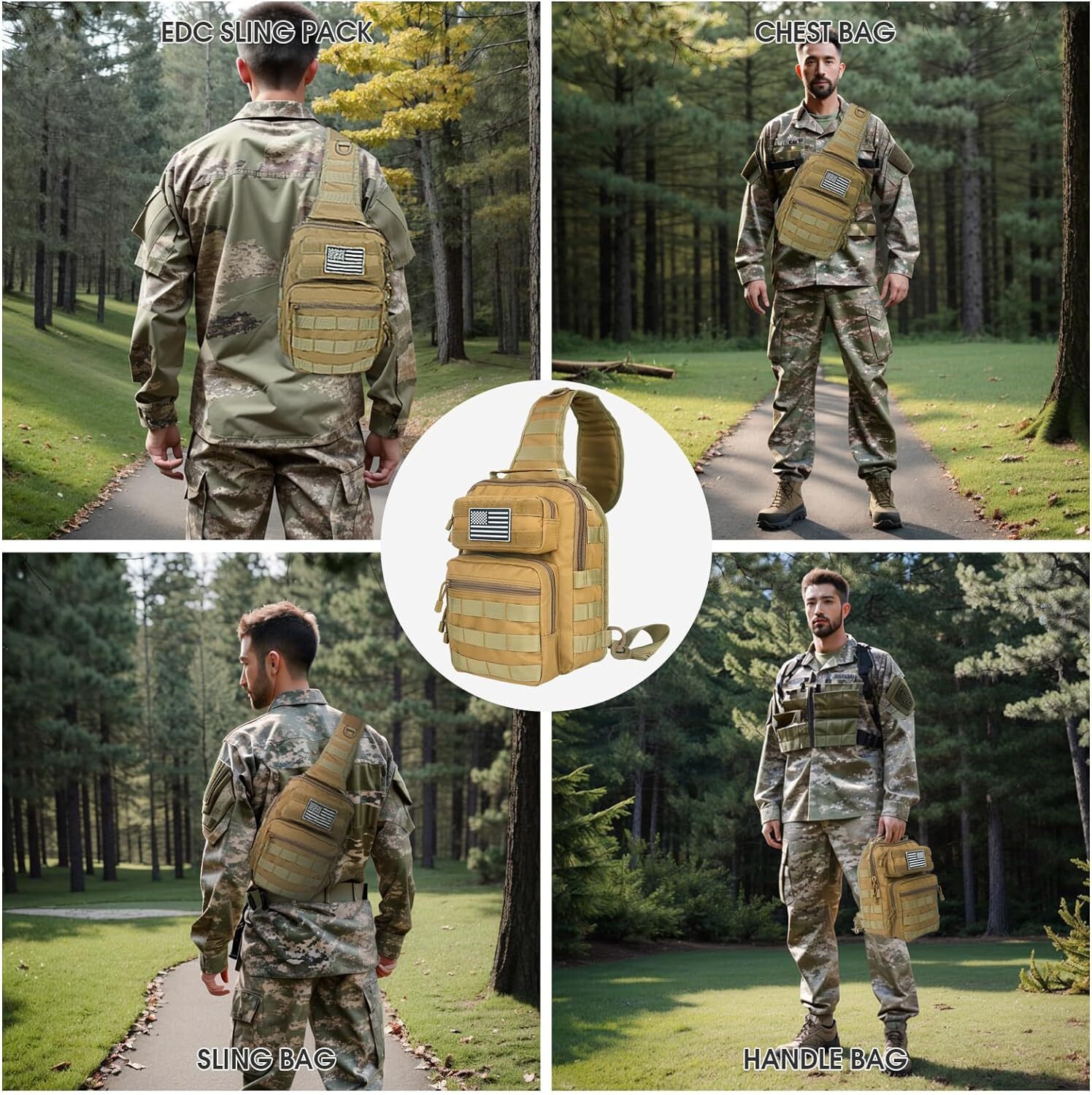 Tactical Sling Bag Military Rover Shoulder Backpack EDC Molle Assault Range Bag