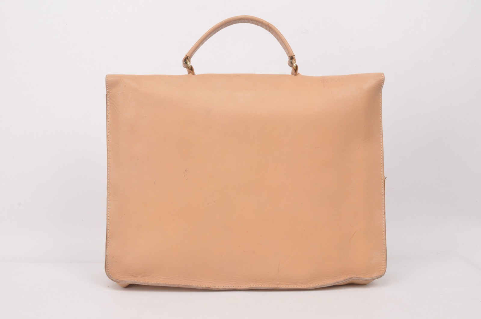 Burberry vintage tan leather briefcase bag