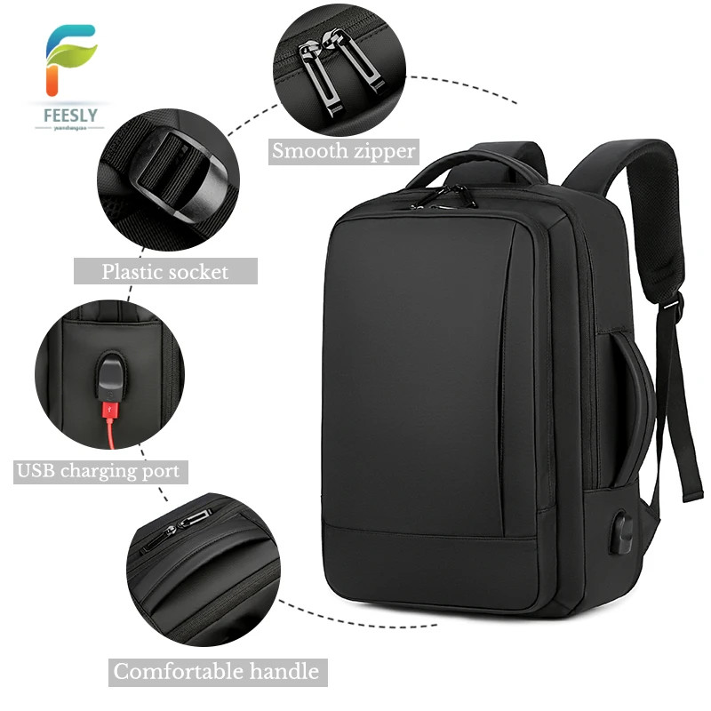 Expandable Travel Backpack 1pcs Business Casual Mens with Usb Charging Commuting